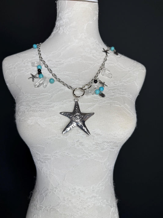 Starfish, Beaded Necklace, Beads, High Quality, Chain Necklace, Shells, Fashion, FAN Design, Gift, Beach, Resort, Gift, Festival