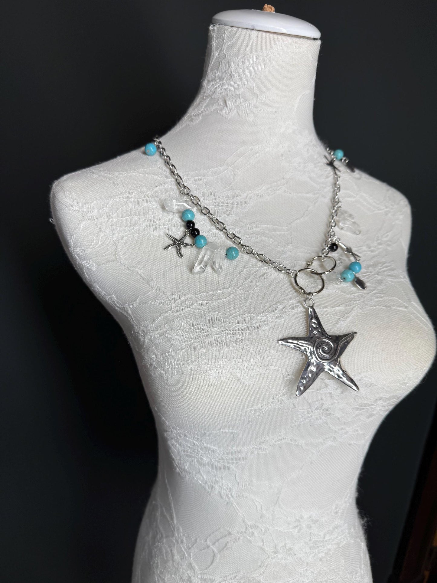 Starfish, Beaded Necklace, Beads, High Quality, Chain Necklace, Shells, Fashion, FAN Design, Gift, Beach, Resort, Gift, Festival