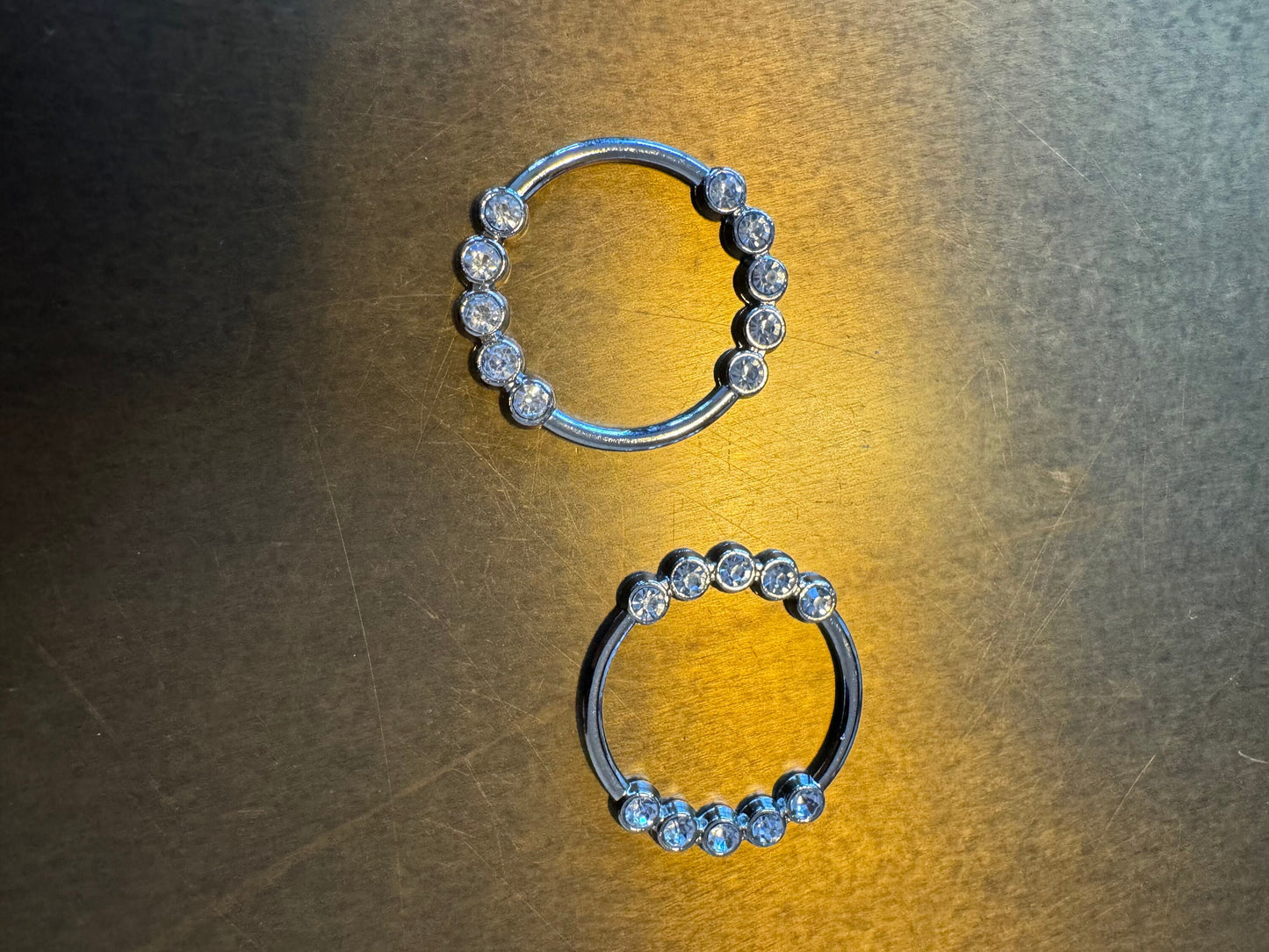 Rhinestone Ring Buckle, Silver Diamanté Ring (3.5cm)