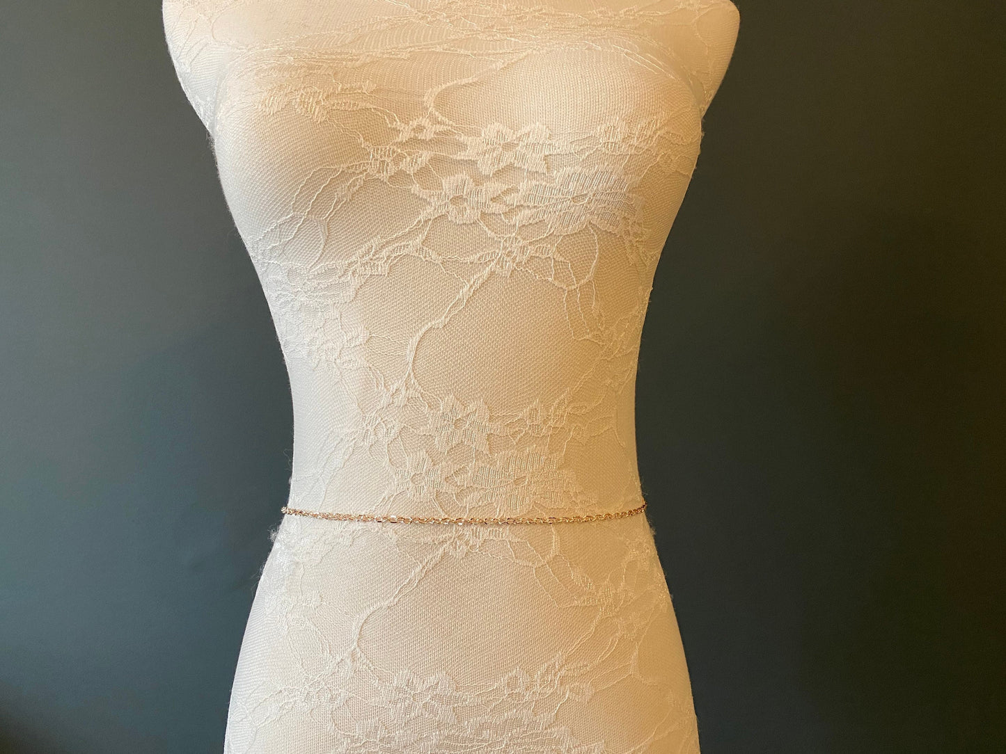 X-long Rose Gold Chain Belt, Quality Chain Belt, Rose Gold Finish, Teen Size, 18”-60”, Swimwear, Thin Chain Belt