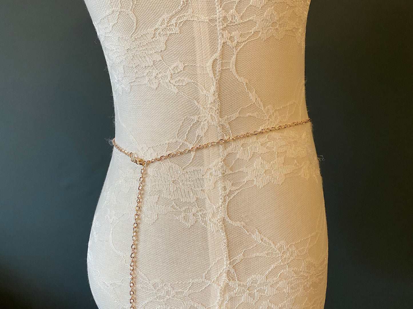 X-long Rose Gold Chain Belt, Quality Chain Belt, Rose Gold Finish, Teen Size, 18”-60”, Swimwear, Thin Chain Belt