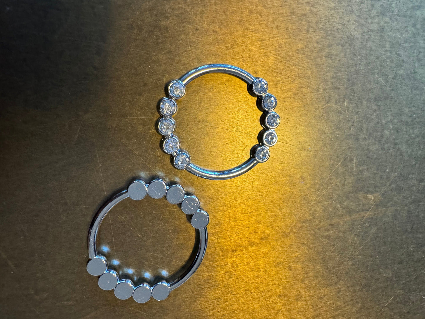 Rhinestone Ring Buckle, Silver Diamanté Ring (3.5cm)