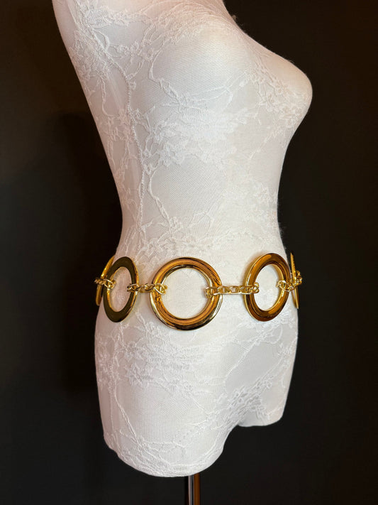 X-long Belt, Ring Belt, Gold Rings Belt, Gold, Silver, Antique Brass, Chain Belt, Fashion Belt, Rings, 8cm Rings, Teen Sizes, 18”-60” sizes