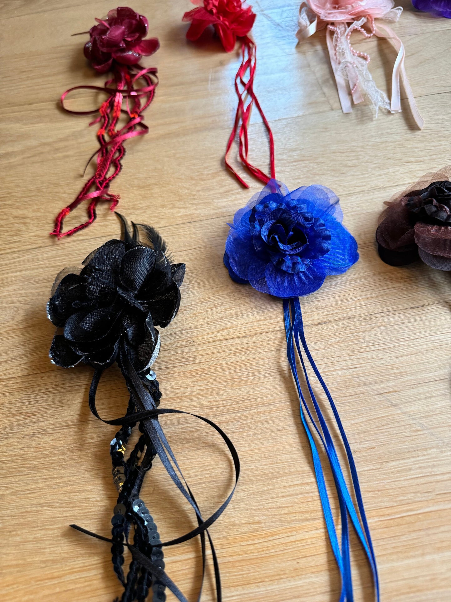 Pin-On Corsage Flower, Dress and Hat Embellishment, 10 Colours