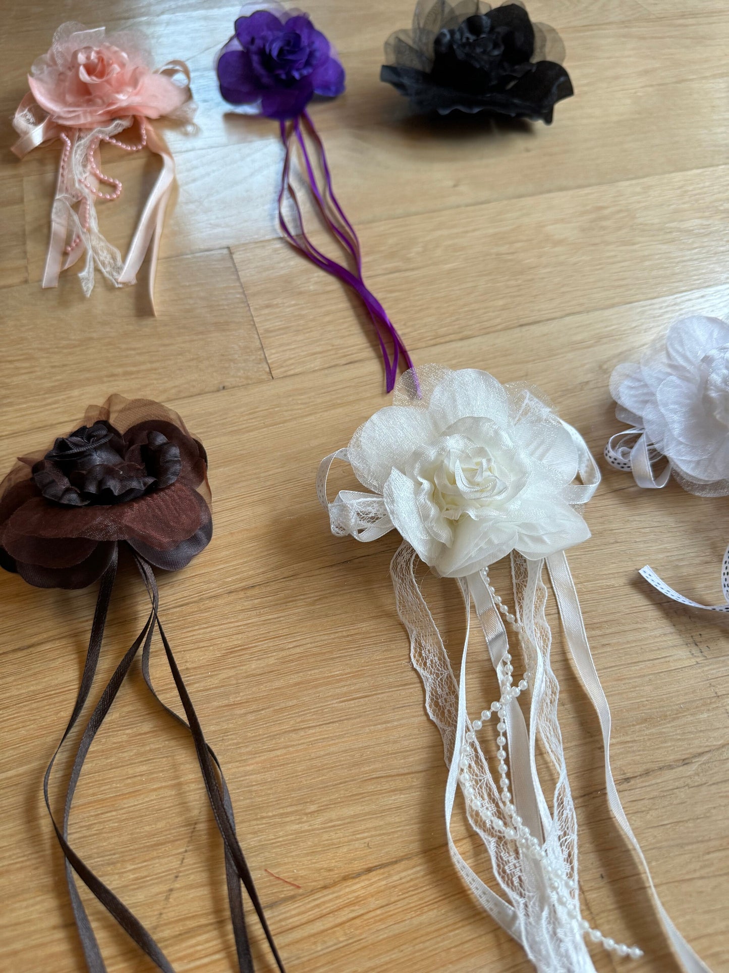 Pin-On Corsage Flower, Dress and Hat Embellishment, 10 Colours