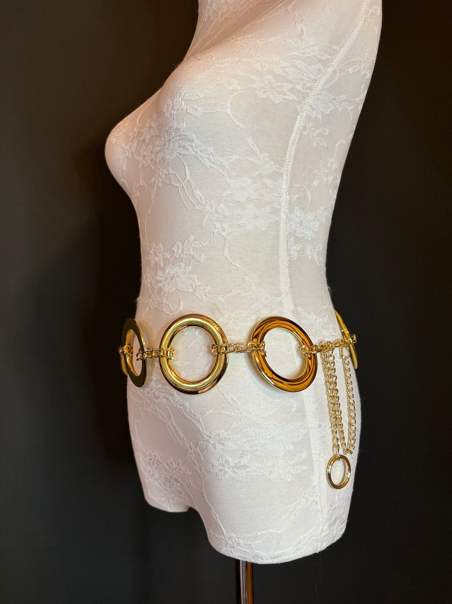 X-long Belt, Ring Belt, Gold Rings Belt, Gold, Silver, Antique Brass, Chain Belt, Fashion Belt, Rings, 8cm Rings, Teen Sizes, 18”-60” sizes