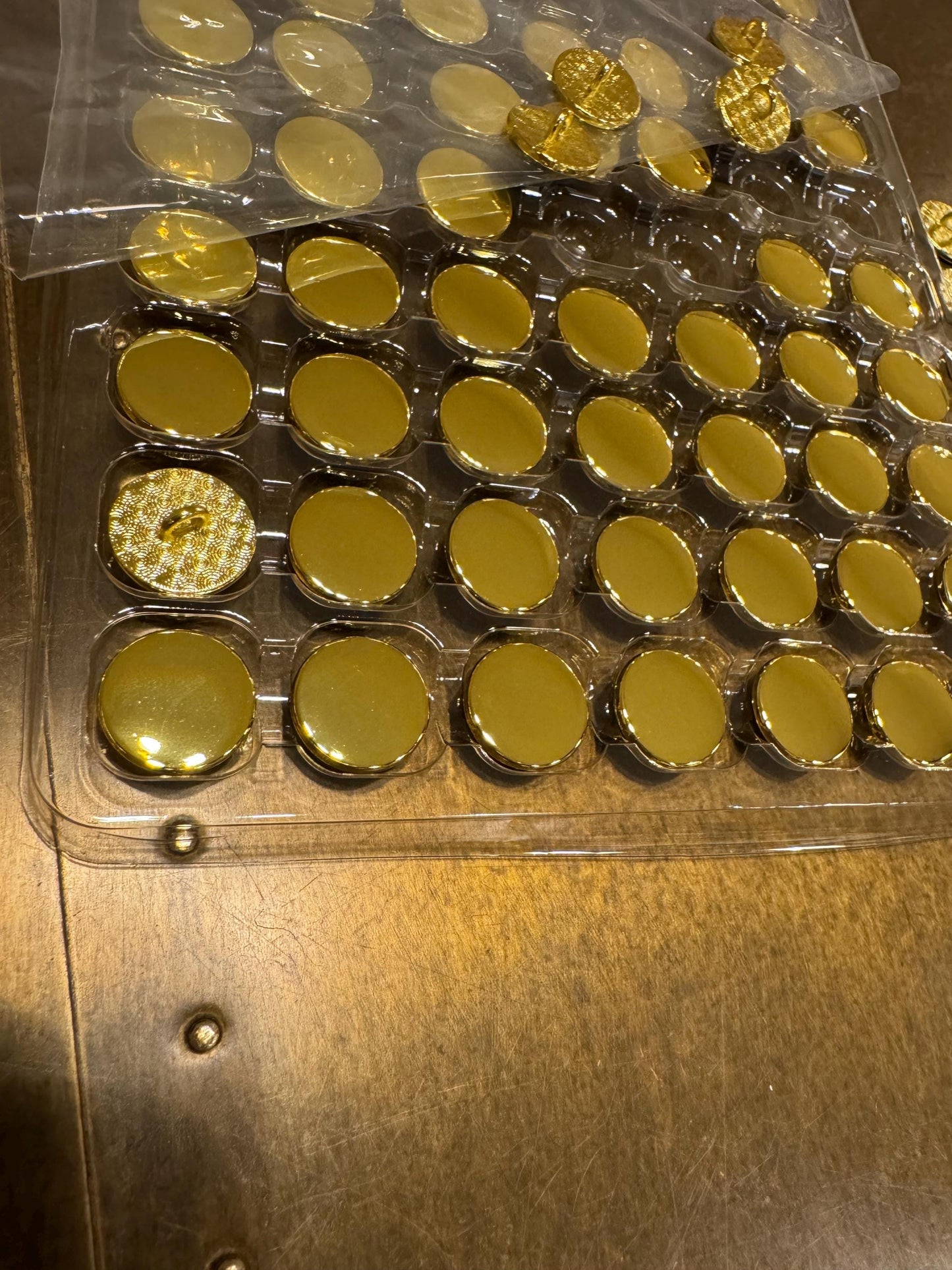 6pc, Alloy Metal Buttons, Yellow Gold, Indian Gold Colour Buttons, 15mm, 24L, High Quality Solid Buttons, Blazer, Jacket, Coat, Pocket