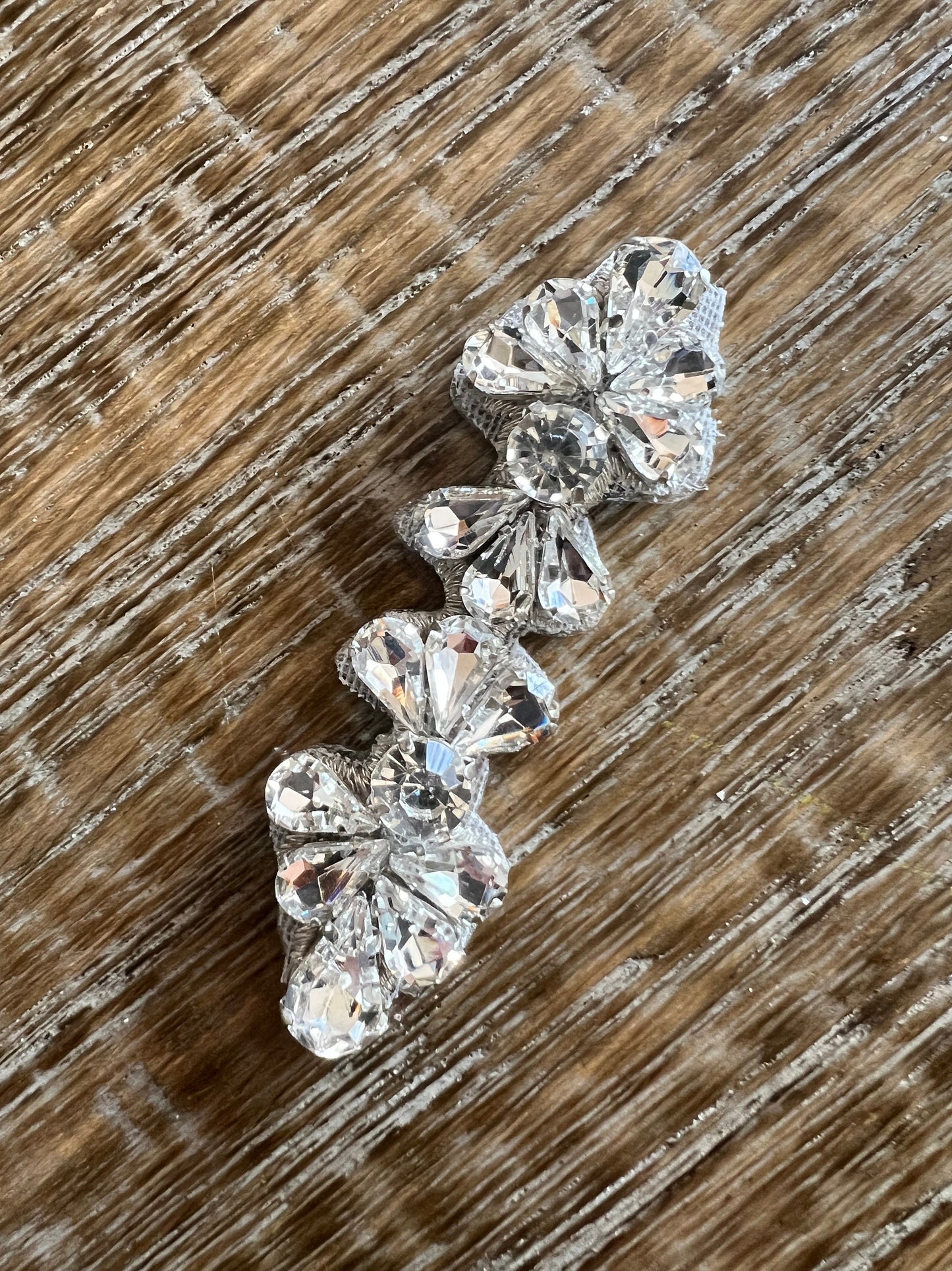 Beaded Butterfly Rhinestone Applique, Bridal Headband or Belt