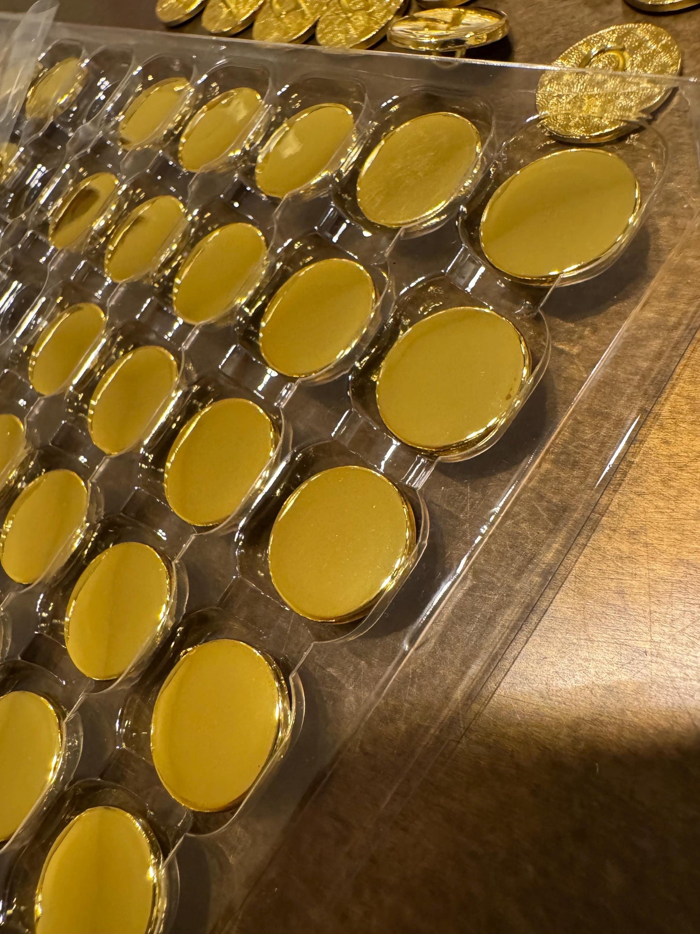 6pc, Alloy Metal Buttons, Yellow Gold, Indian Gold Colour Buttons, 15mm, 24L, High Quality Solid Buttons, Blazer, Jacket, Coat, Pocket