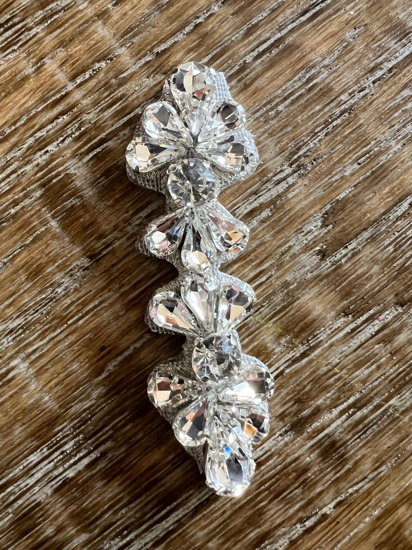 Beaded Butterfly Rhinestone Applique, Bridal Headband or Belt