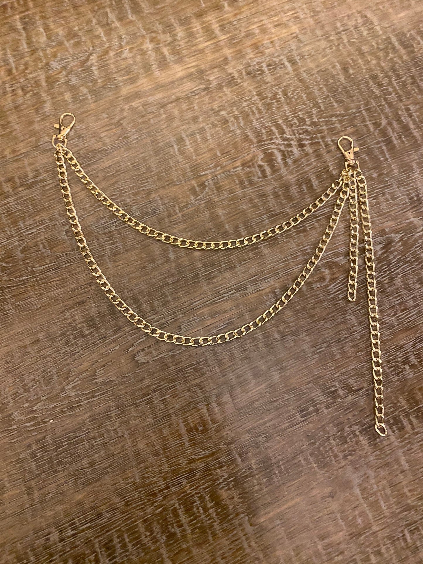 Layered Jeans Chains, Street Fashion, Hip Hop, 2 size selection, Gold, Silver, 2 Layers