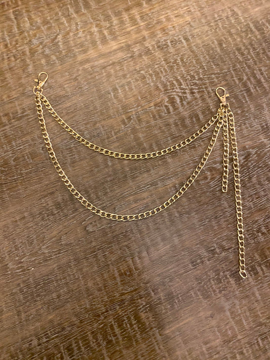 Layered Jeans Chains, Street Fashion, Hip Hop, 2 size selection, Gold, Silver, 2 Layers