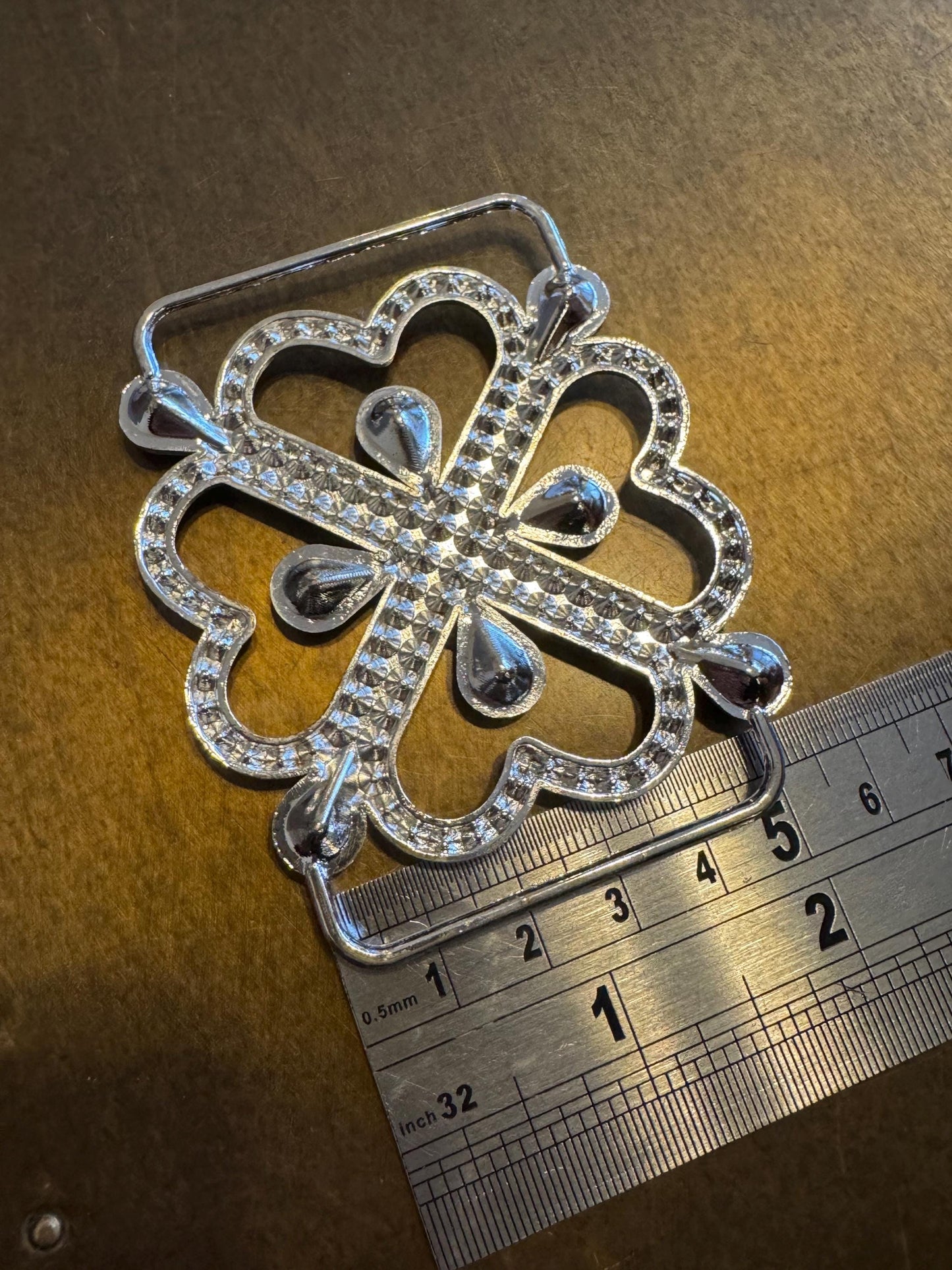Diamanté Rhinestone Metal Buckle, Silver Diamanté Buckle, Quality Rhinestones, Bridal, Wedding, Clothing, Bags, Swmwear, 8cm x 5cm, 3” x 2”
