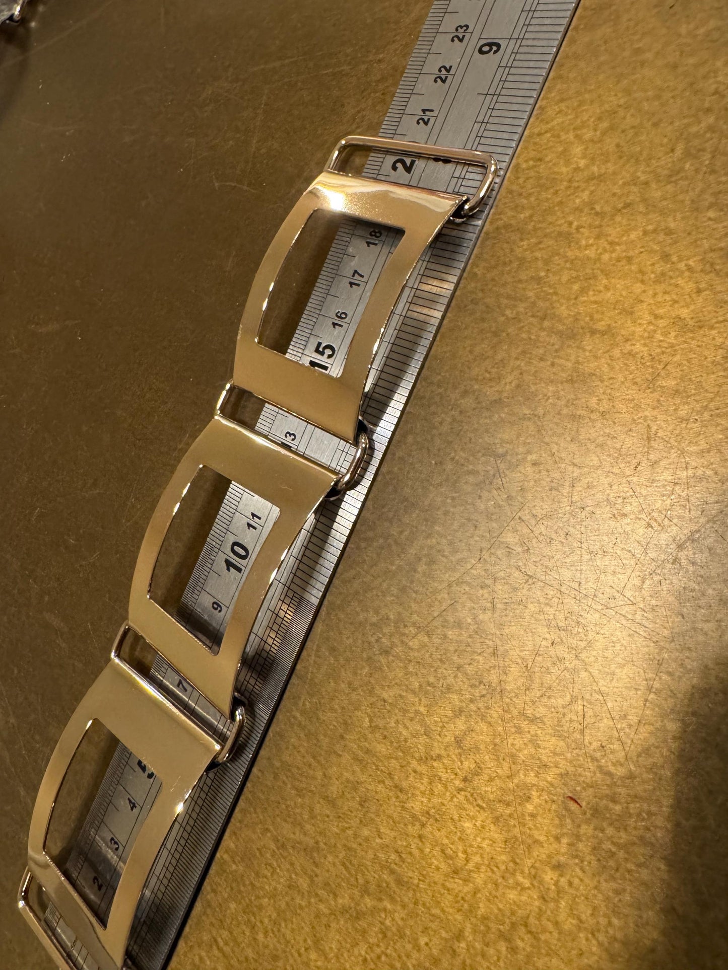 Gold Buckle, Metal Gold Buckle, 8” Buckle, 20cm x 4cm size, Belt Buckle, Prongs, Costumes, Couture, Elegant, Fashion