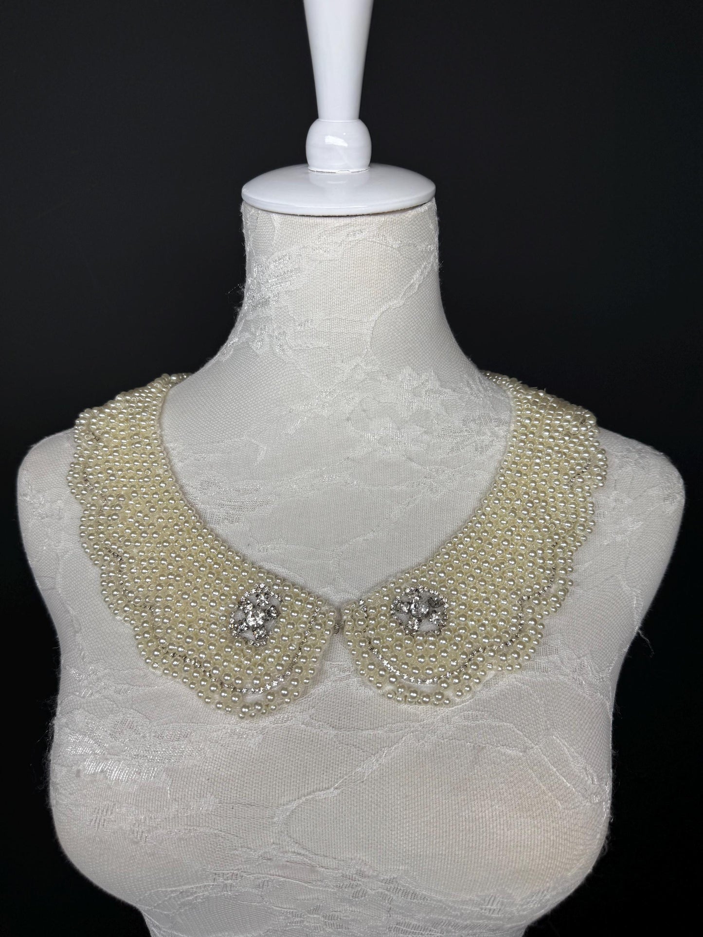 Bridal Pearl Shoulder Necklace, Vintage Wedding Shoulder Jewellery, Pearl Body Jewellery, Statement Neckpiece