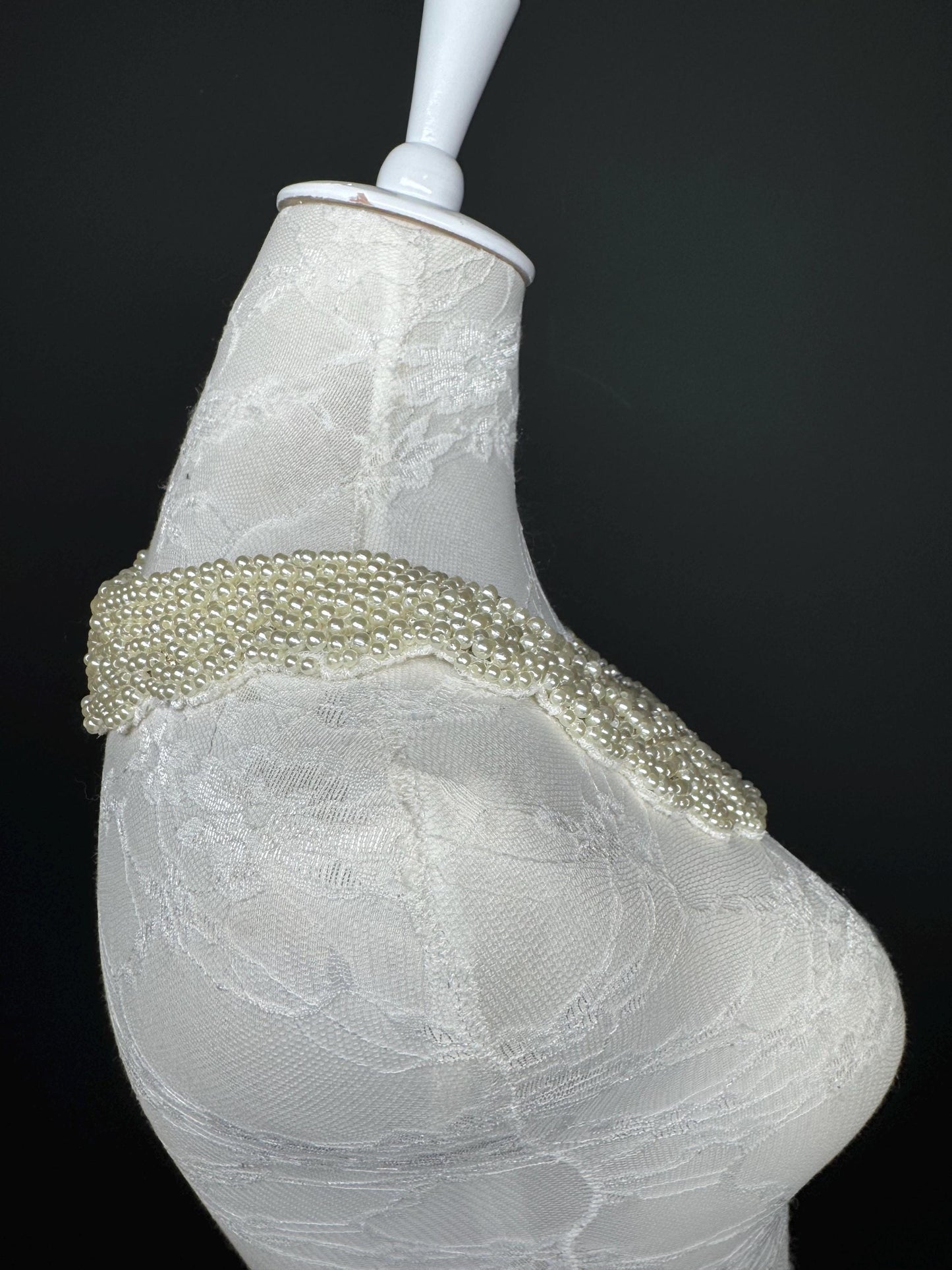 Bridal Pearl Shoulder Necklace, Vintage Wedding Shoulder Jewellery, Pearl Body Jewellery, Statement Neckpiece