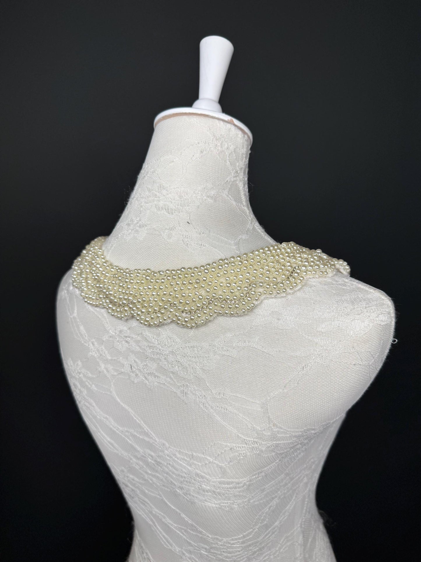 Bridal Pearl Shoulder Necklace, Vintage Wedding Shoulder Jewellery, Pearl Body Jewellery, Statement Neckpiece