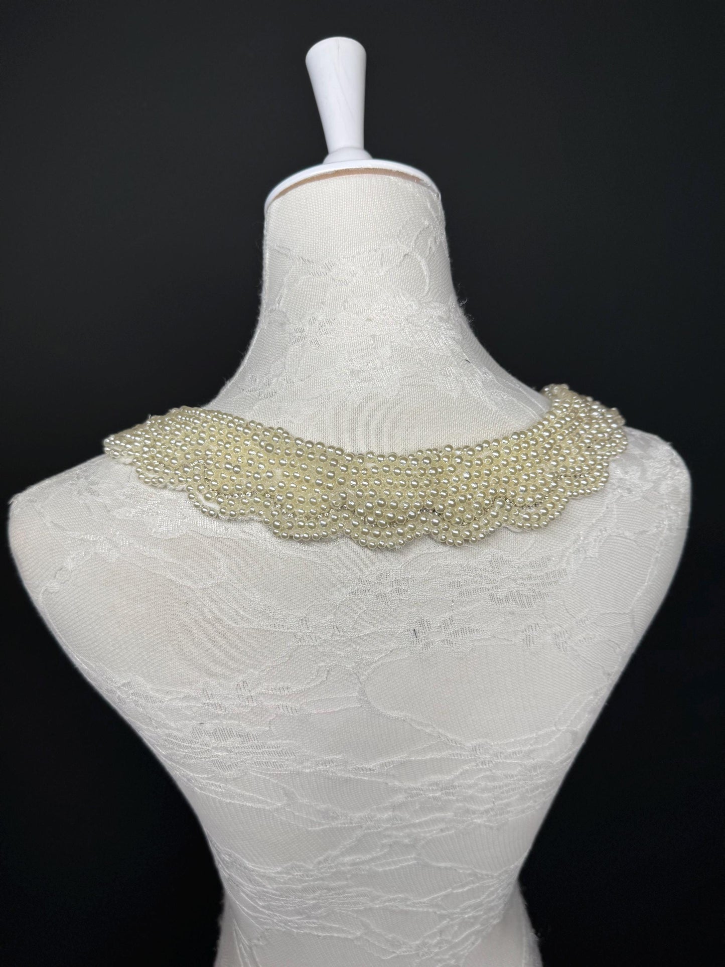 Bridal Pearl Shoulder Necklace, Vintage Wedding Shoulder Jewellery, Pearl Body Jewellery, Statement Neckpiece