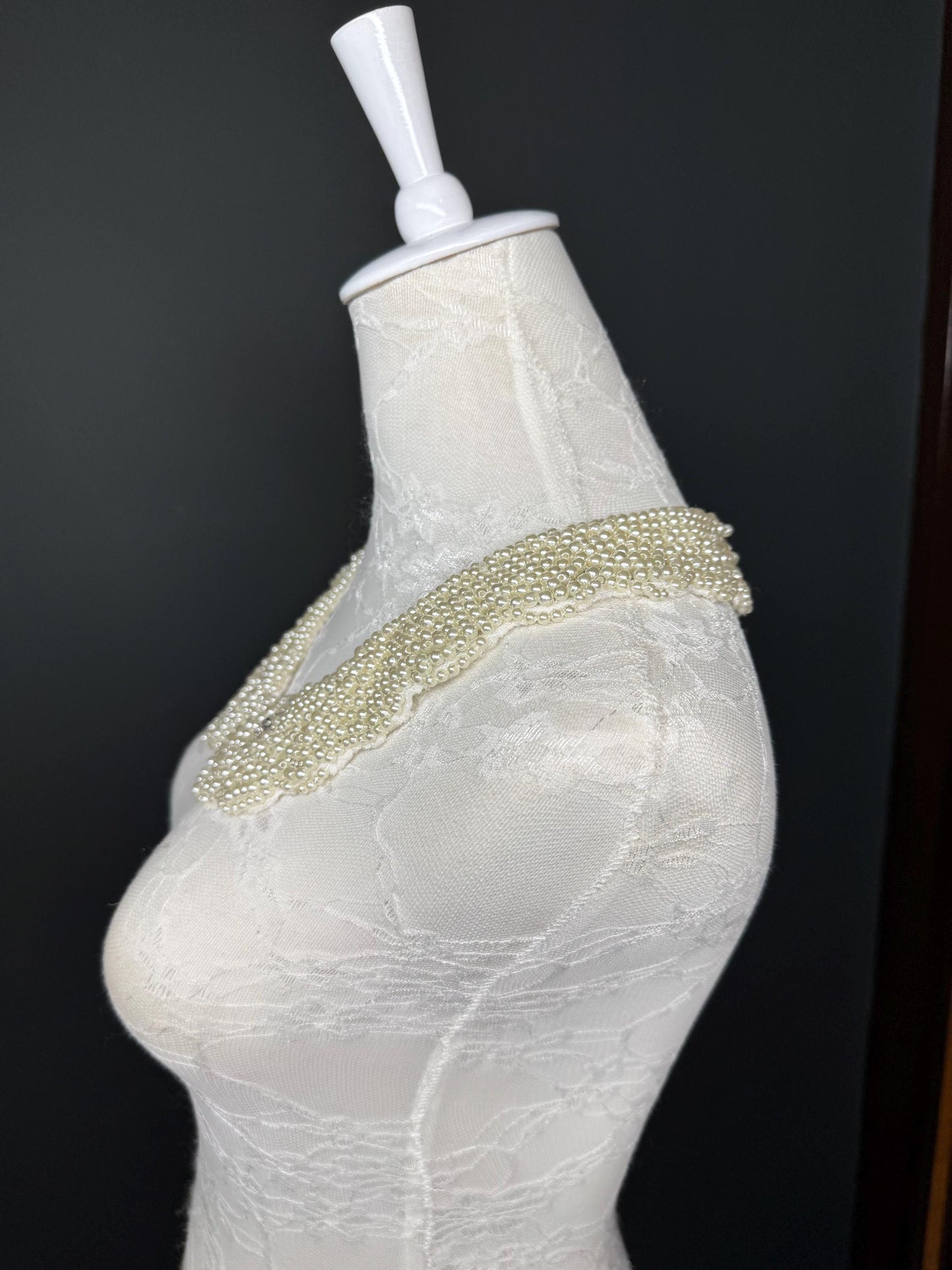 Bridal Pearl Shoulder Necklace, Vintage Wedding Shoulder Jewellery, Pearl Body Jewellery, Statement Neckpiece