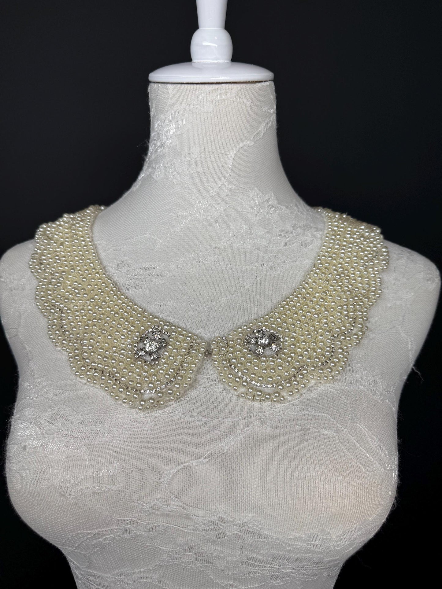 Bridal Pearl Shoulder Necklace, Vintage Wedding Shoulder Jewellery, Pearl Body Jewellery, Statement Neckpiece