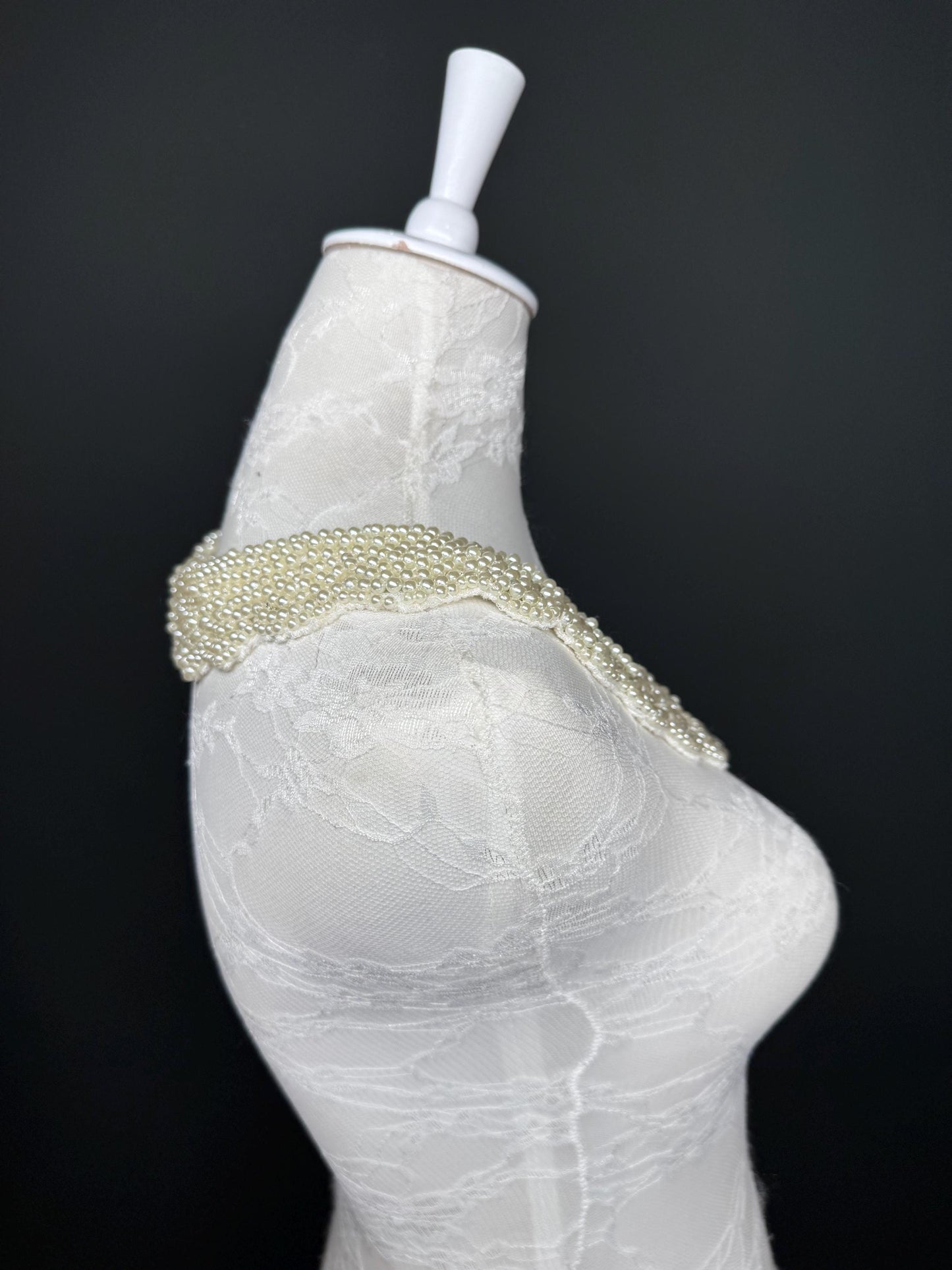 Bridal Pearl Shoulder Necklace, Vintage Wedding Shoulder Jewellery, Pearl Body Jewellery, Statement Neckpiece