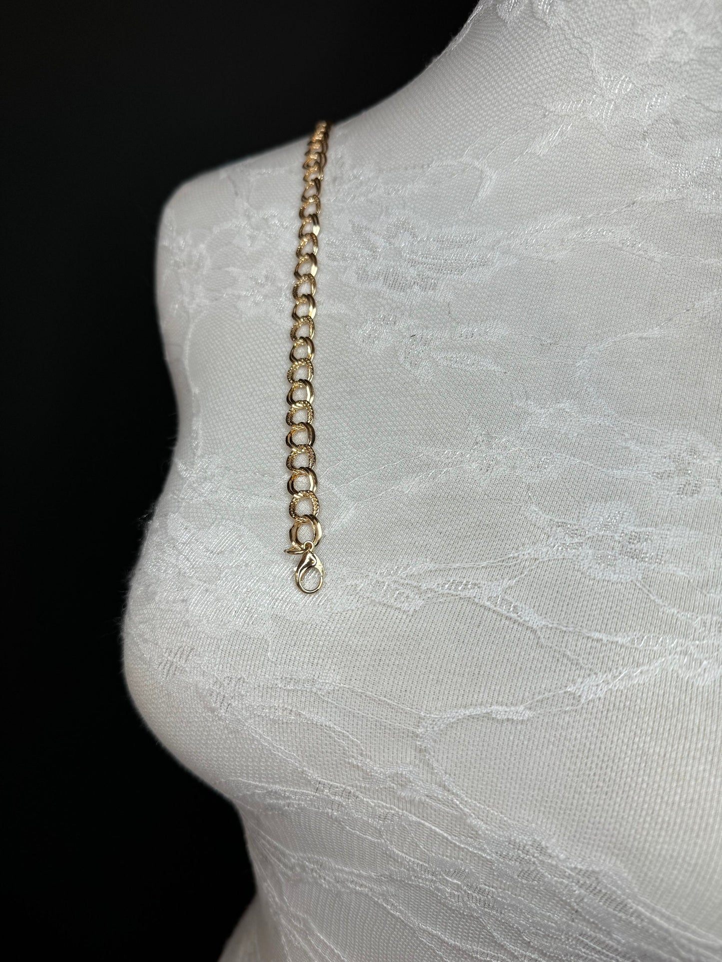 Gold Metal Double Link Chain Strap, Handmade Replacement Strap, 100+ sizes