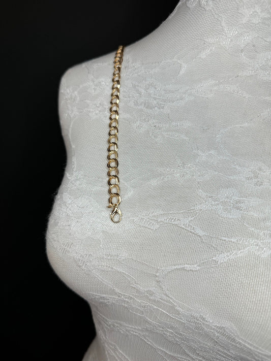 Gold Metal Double Link Chain Strap, Handmade Replacement Strap, 100+ sizes