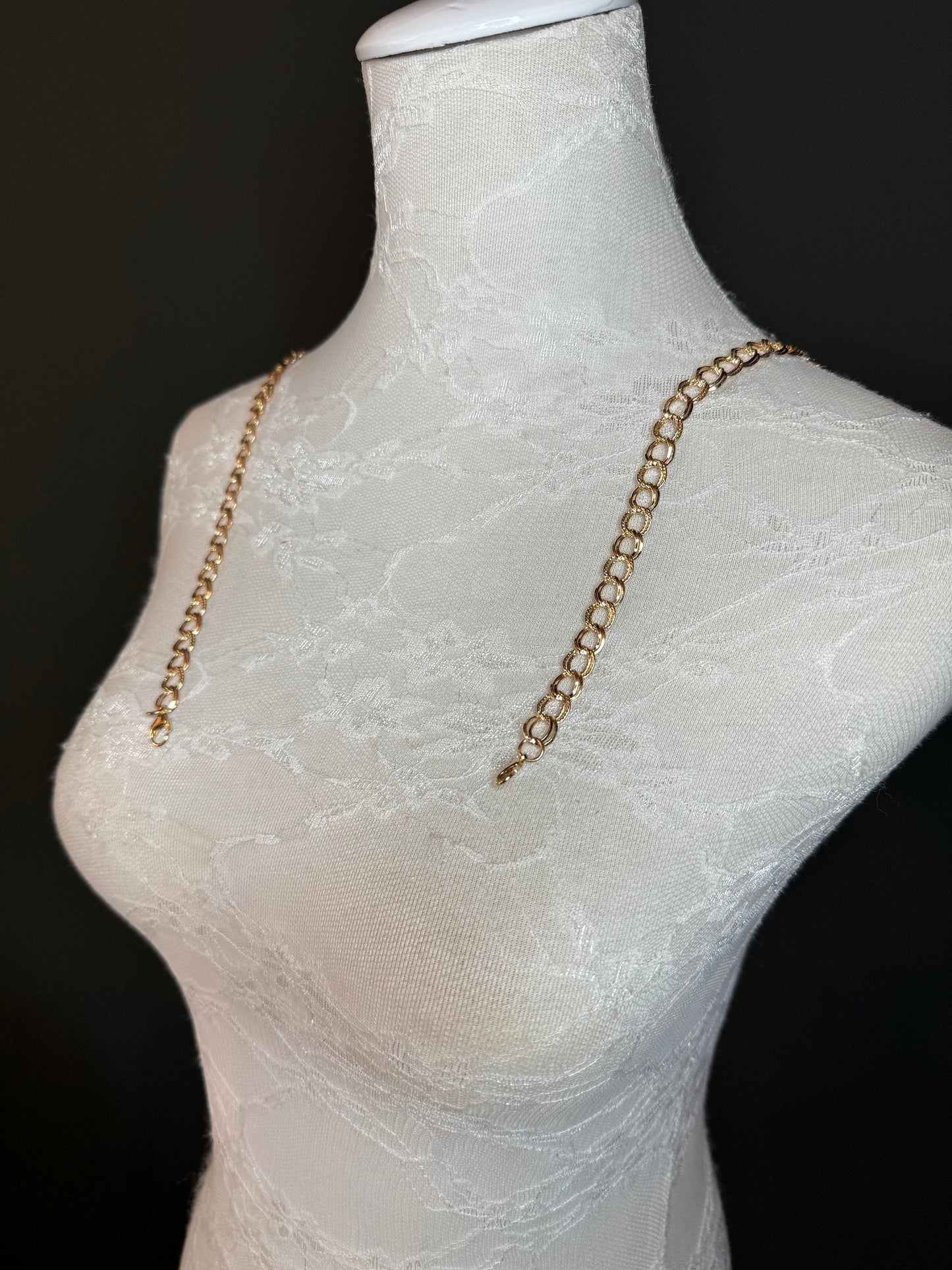 Gold Metal Double Link Chain Strap, Handmade Replacement Strap, 100+ sizes