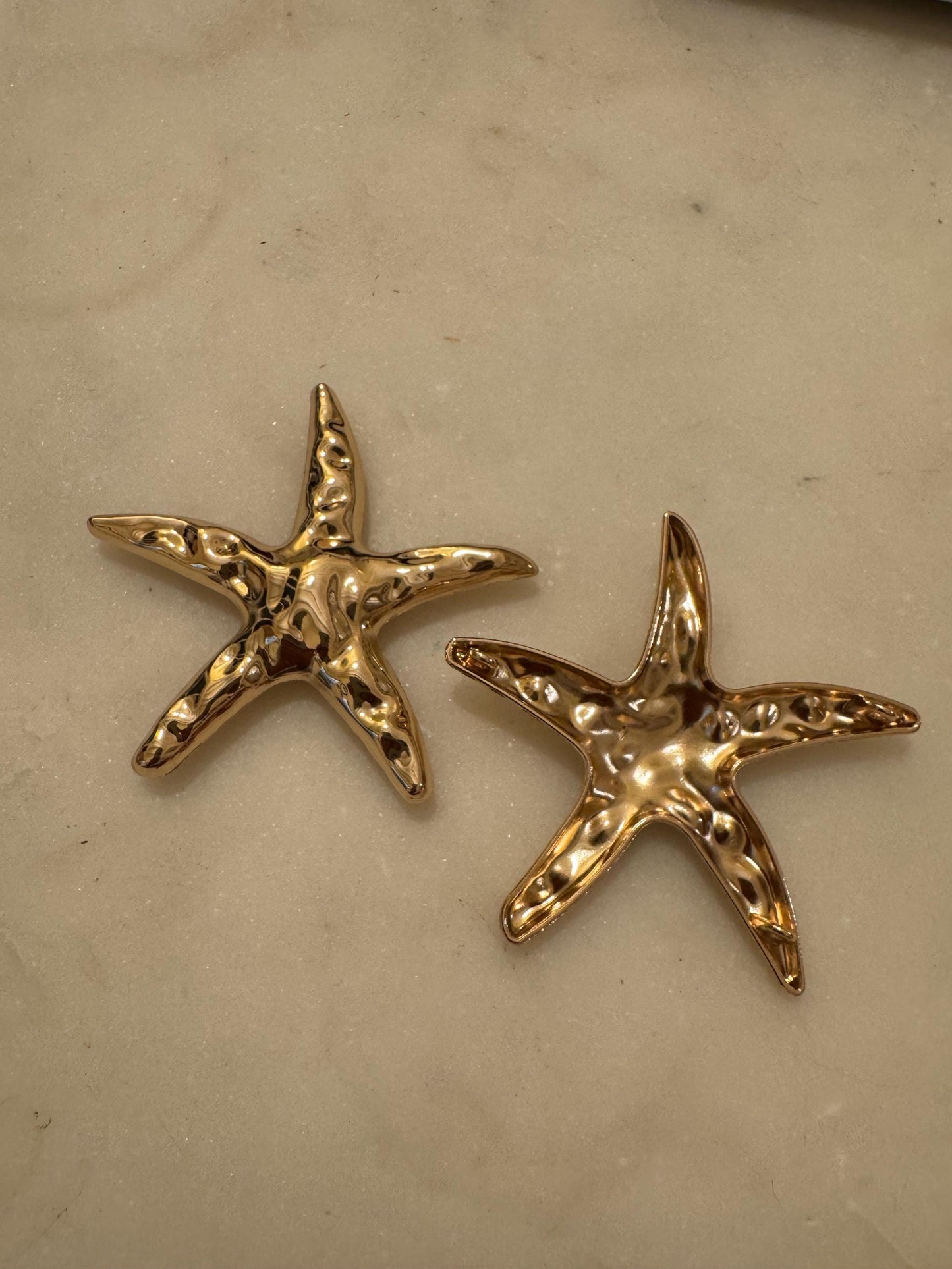Gold Metal Starfish Buckle, Sew-On Swimwear Decor (6.5cm)