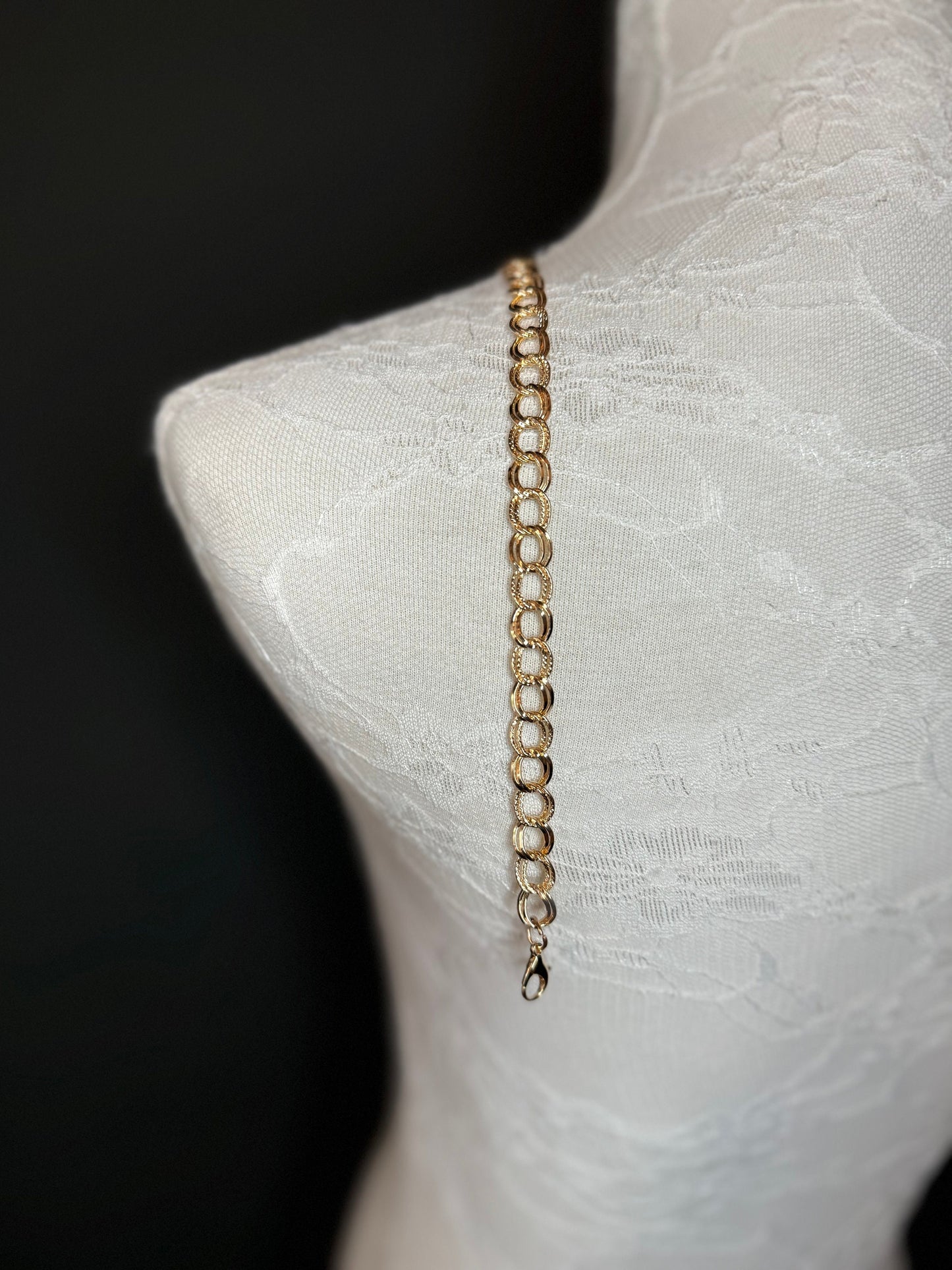 Gold Metal Double Link Chain Strap, Handmade Replacement Strap, 100+ sizes