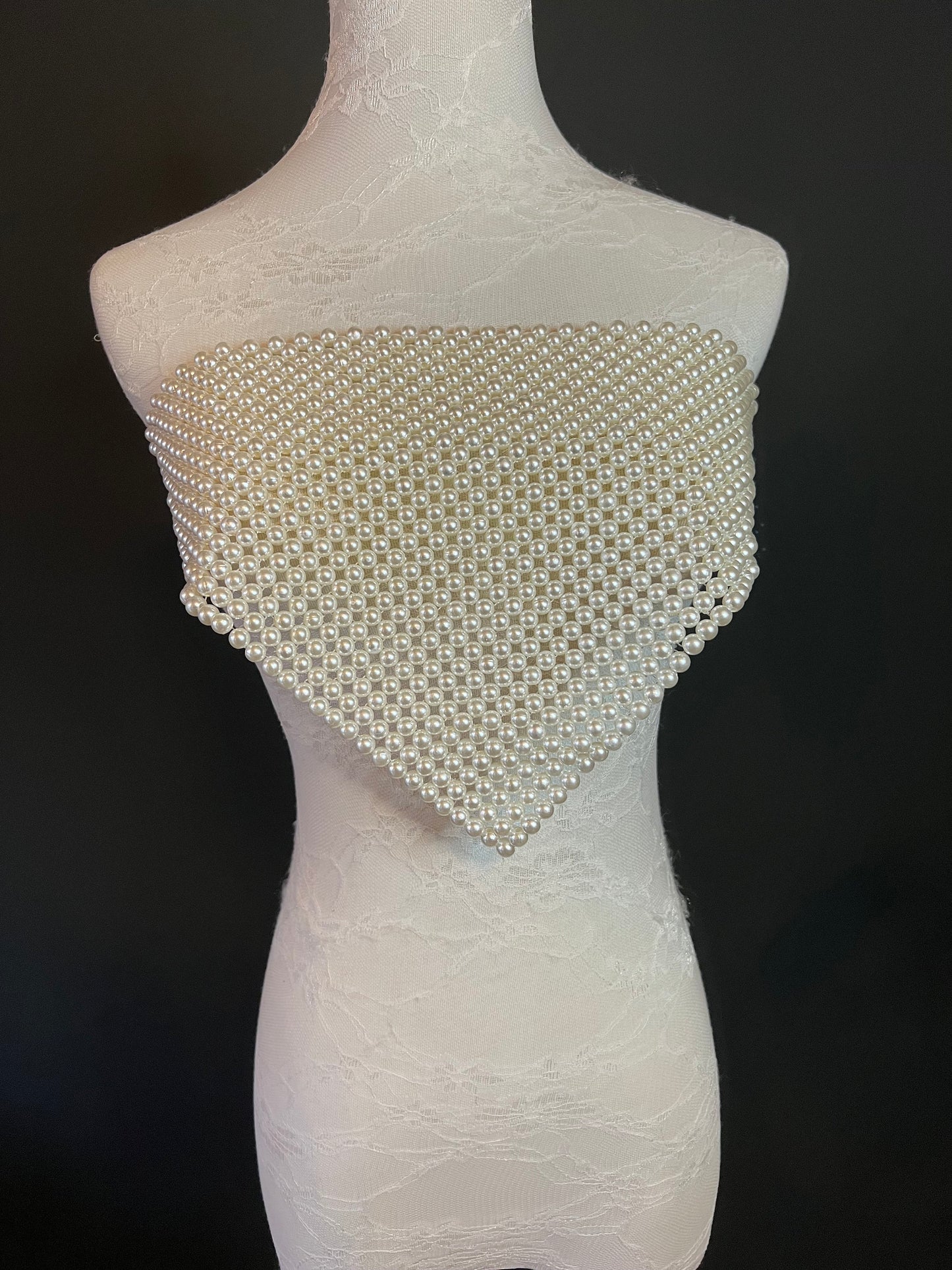 Pearl Bandeau Top, Cream Pearls, Fashionable Top, Fan Apparel Collection