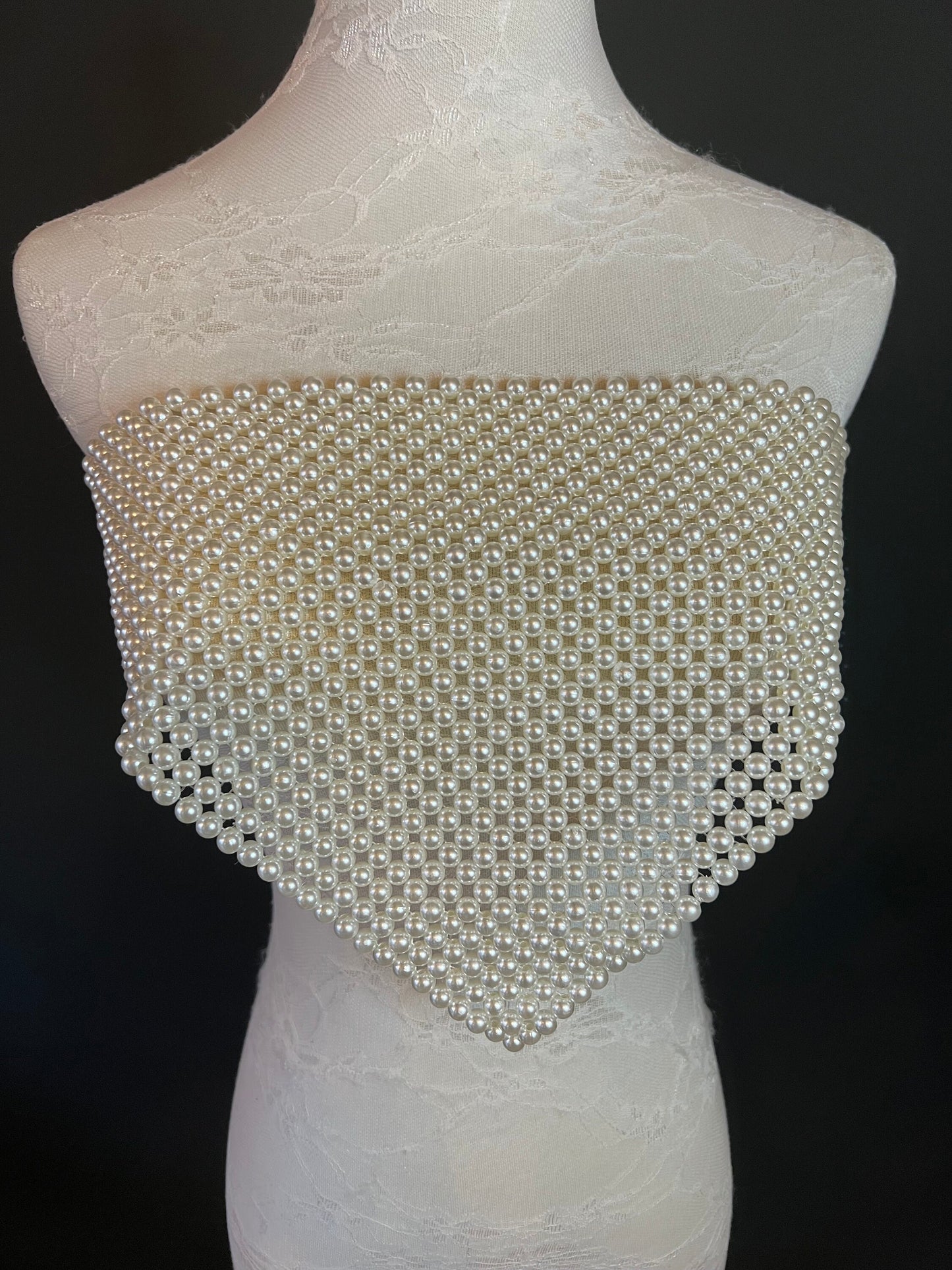 Pearl Bandeau Top, Cream Pearls, Fashionable Top, Fan Apparel Collection