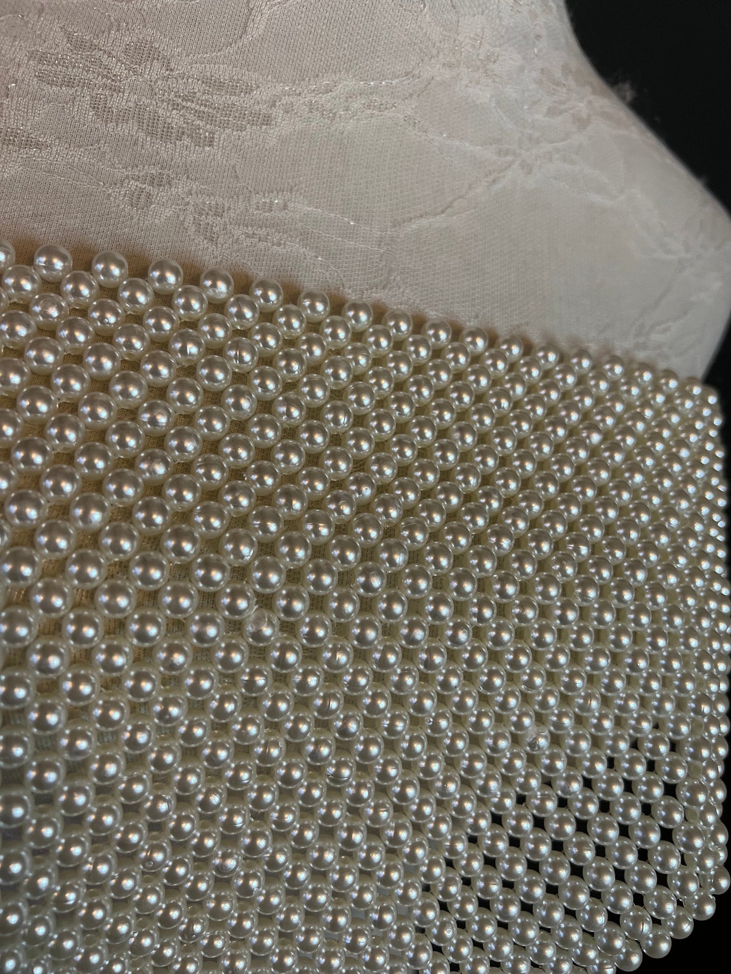 Pearl Bandeau Top, Cream Pearls, Fashionable Top, Fan Apparel Collection