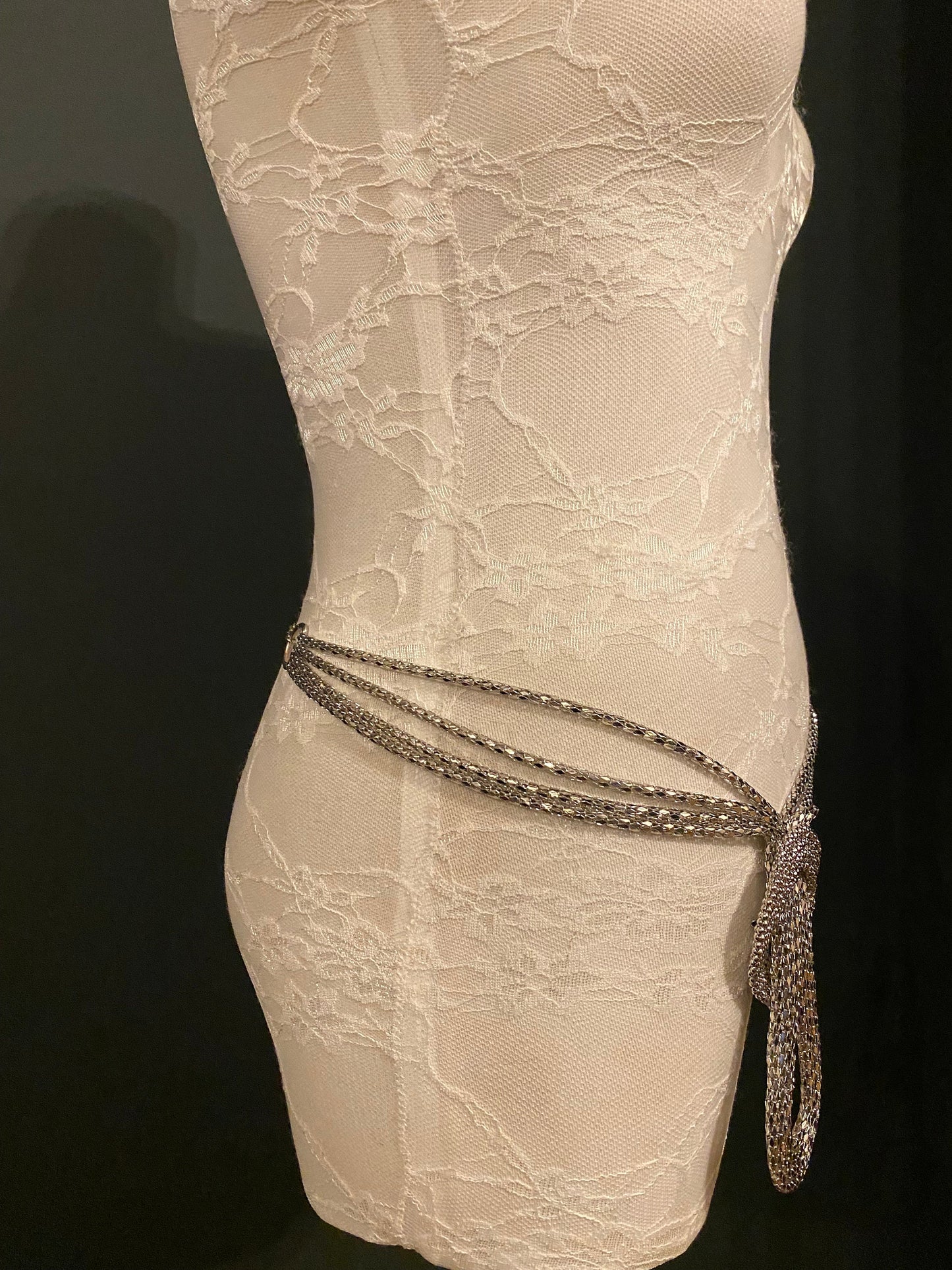 X-long, Metal Chain Detailed Belt, Silver Metal Fashion Belt, FAN Design, FAN Exclusive