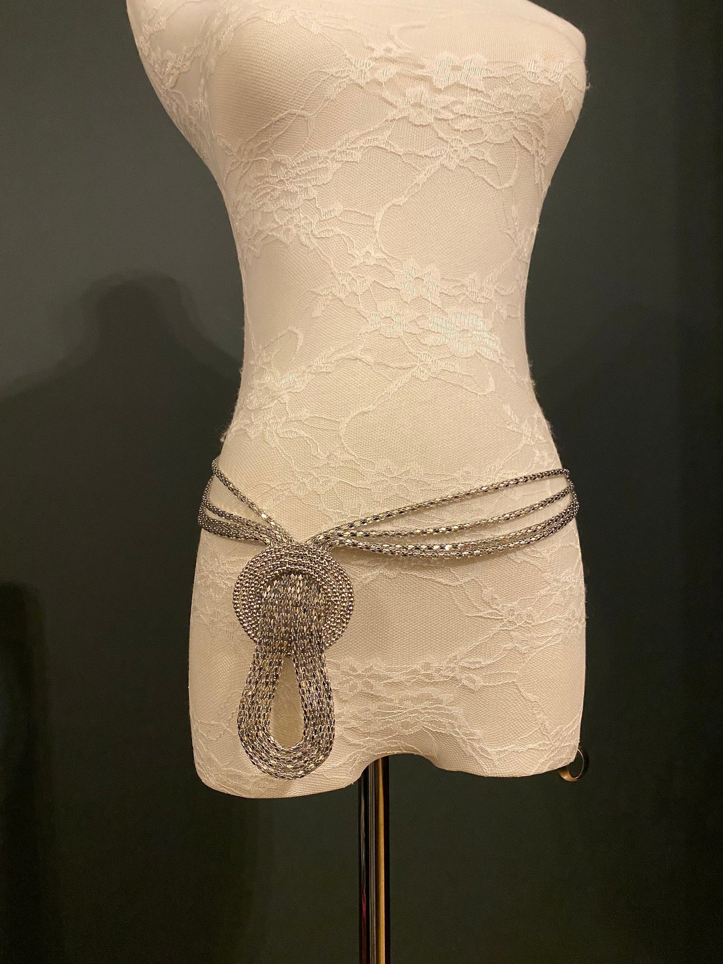 X-long, Metal Chain Detailed Belt, Silver Metal Fashion Belt, FAN Design, FAN Exclusive