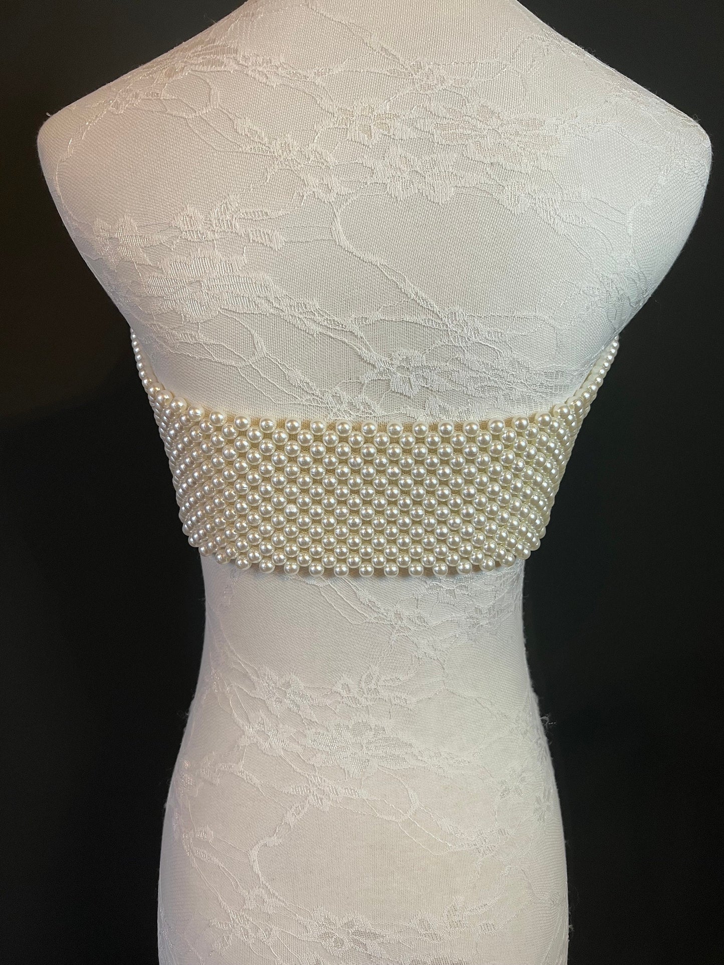 Pearl Bandeau Top, Cream Pearls, Fashionable Top, Fan Apparel Collection