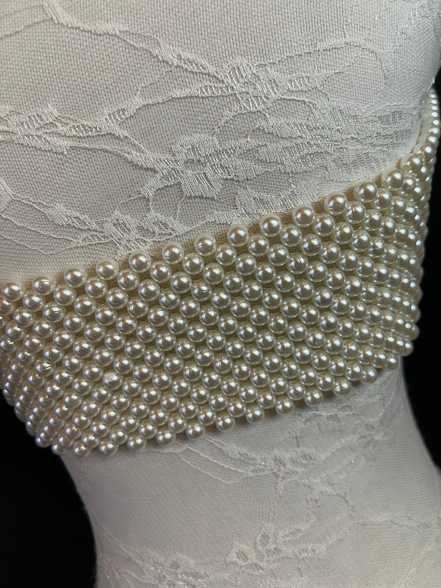 Pearl Bandeau Top, Cream Pearls, Fashionable Top, Fan Apparel Collection