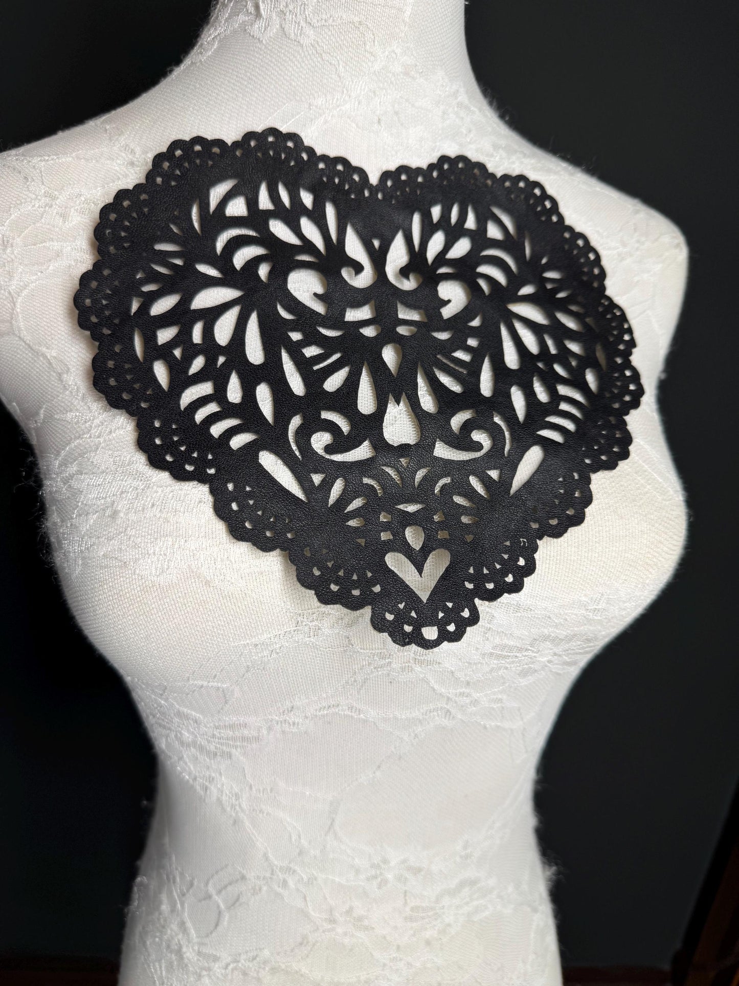 Heart, Vegan Faux Leather Heart, Festival, Dresses, Clothing, Dress, Hat, FAN Design, Handmade in UK, Black