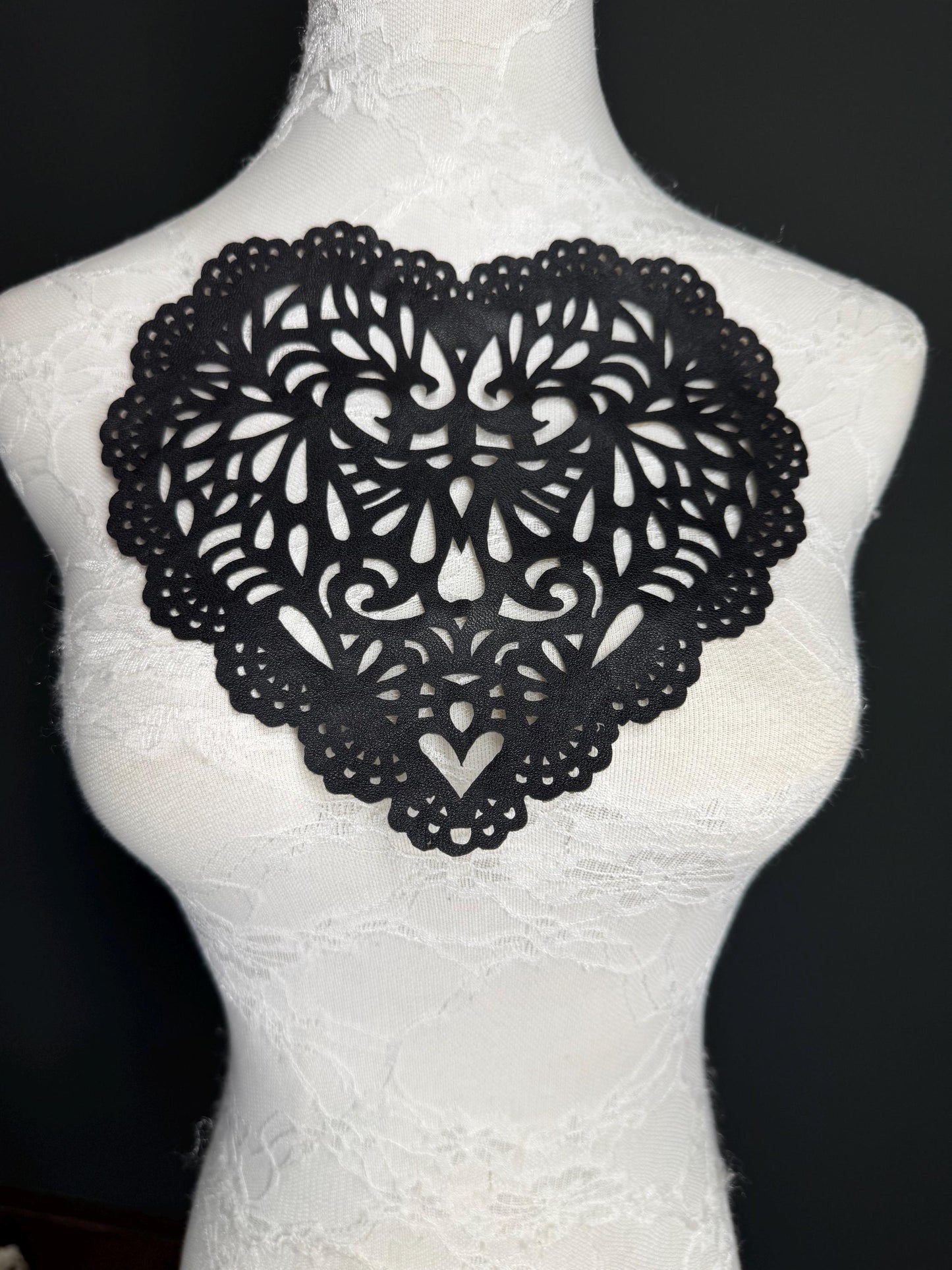 Heart, Vegan Faux Leather Heart, Festival, Dresses, Clothing, Dress, Hat, FAN Design, Handmade in UK, Black