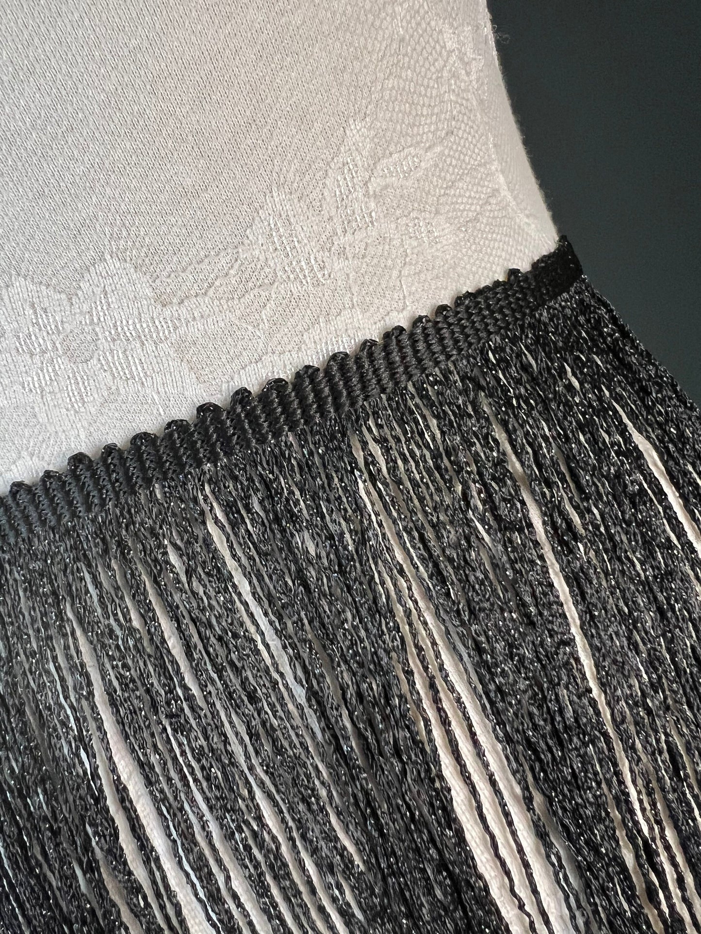 Lurex Fringe, 8” Wide, Fringe trimming, 20cm Wide Fringe, Purple, Pink, Black, Navy