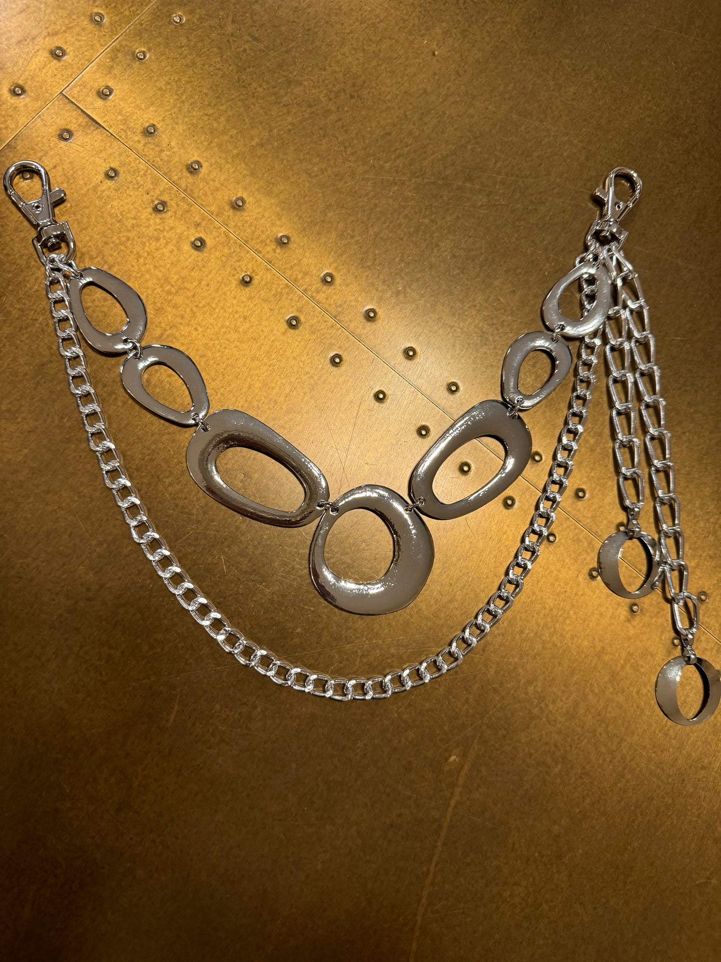Double Row Silver Jeans Chain, Street Fashion, Hip Hop