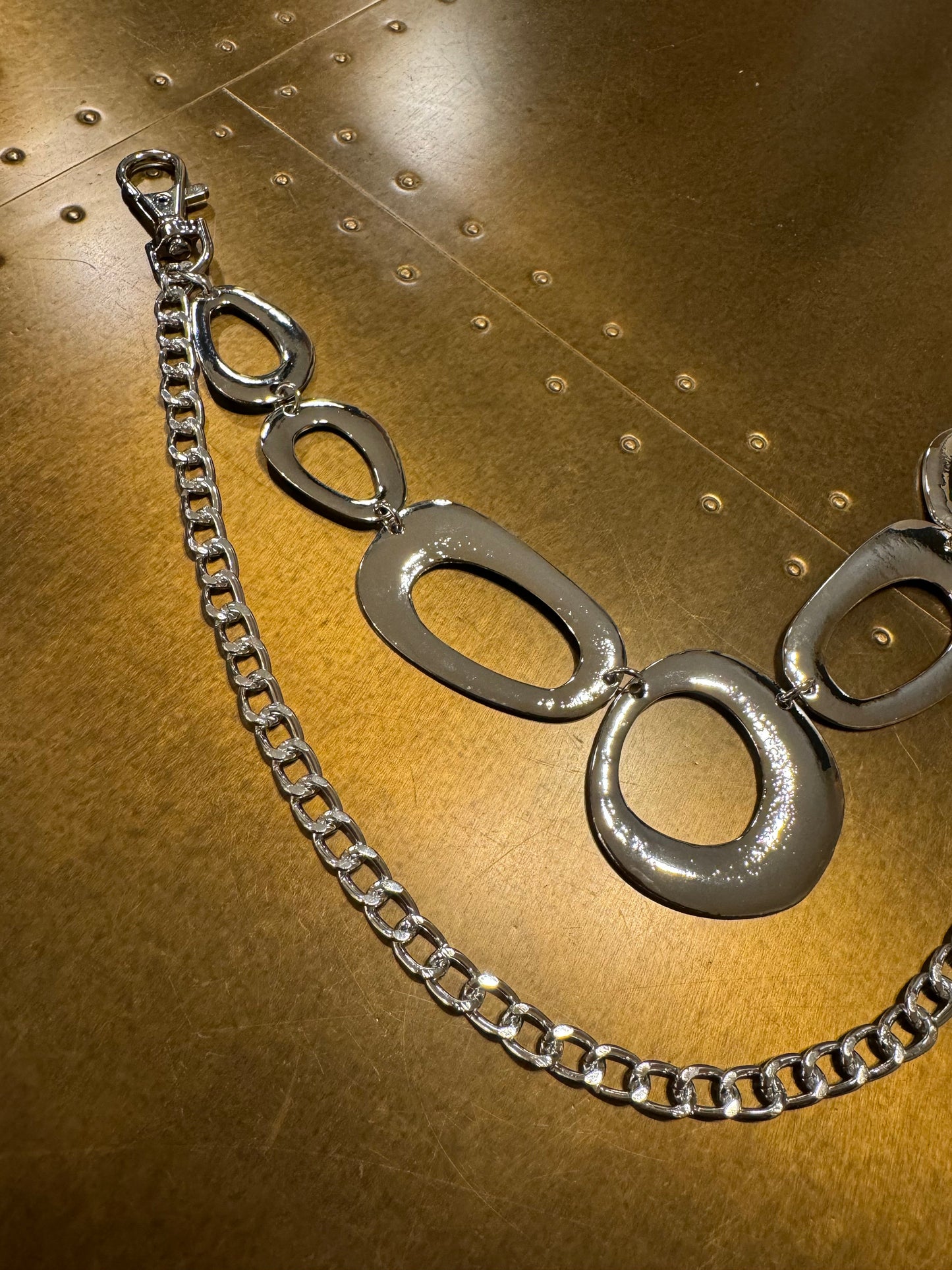 Double Row Silver Jeans Chain, Street Fashion, Hip Hop