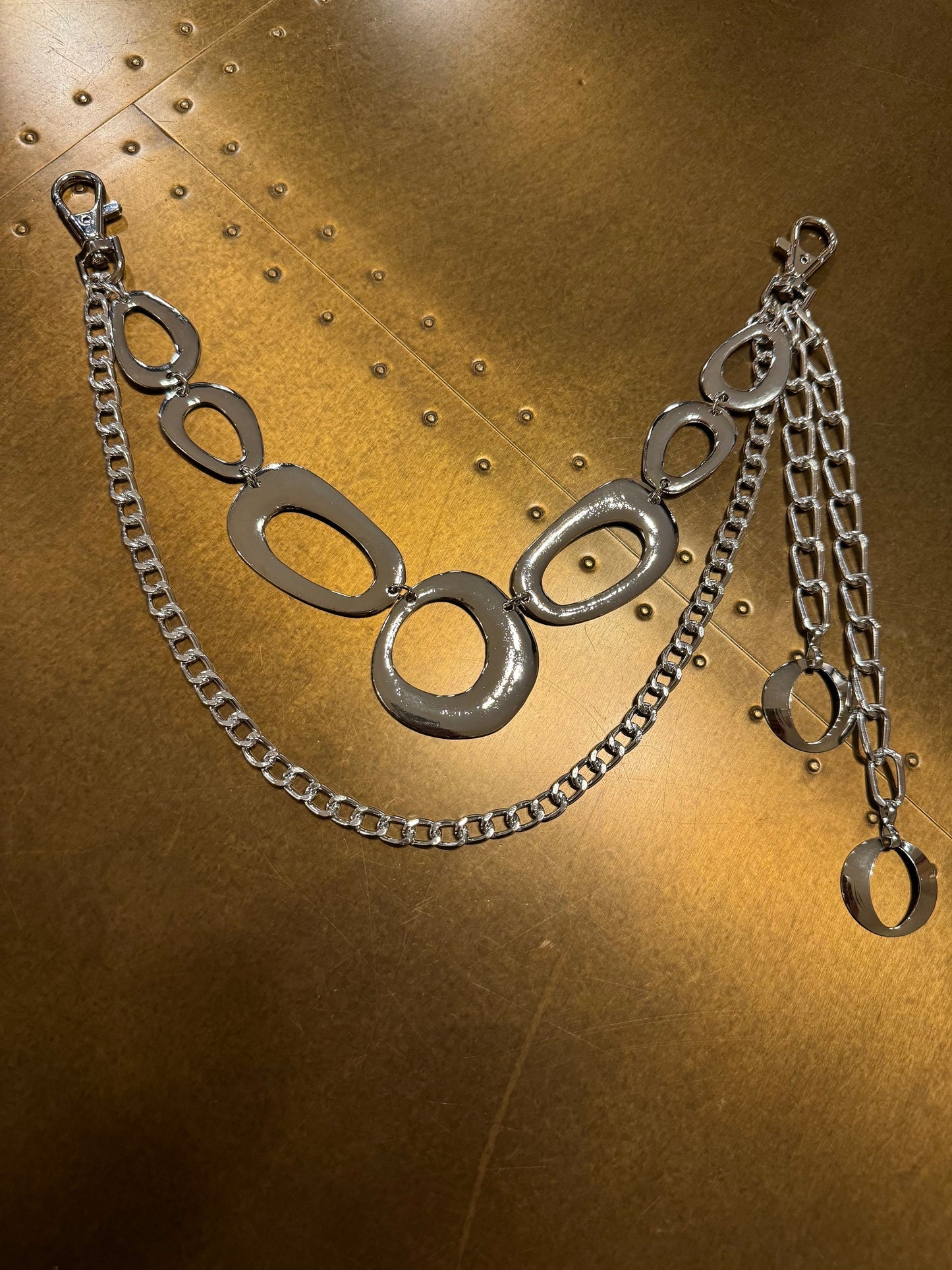 Double Row Silver Jeans Chain, Street Fashion, Hip Hop