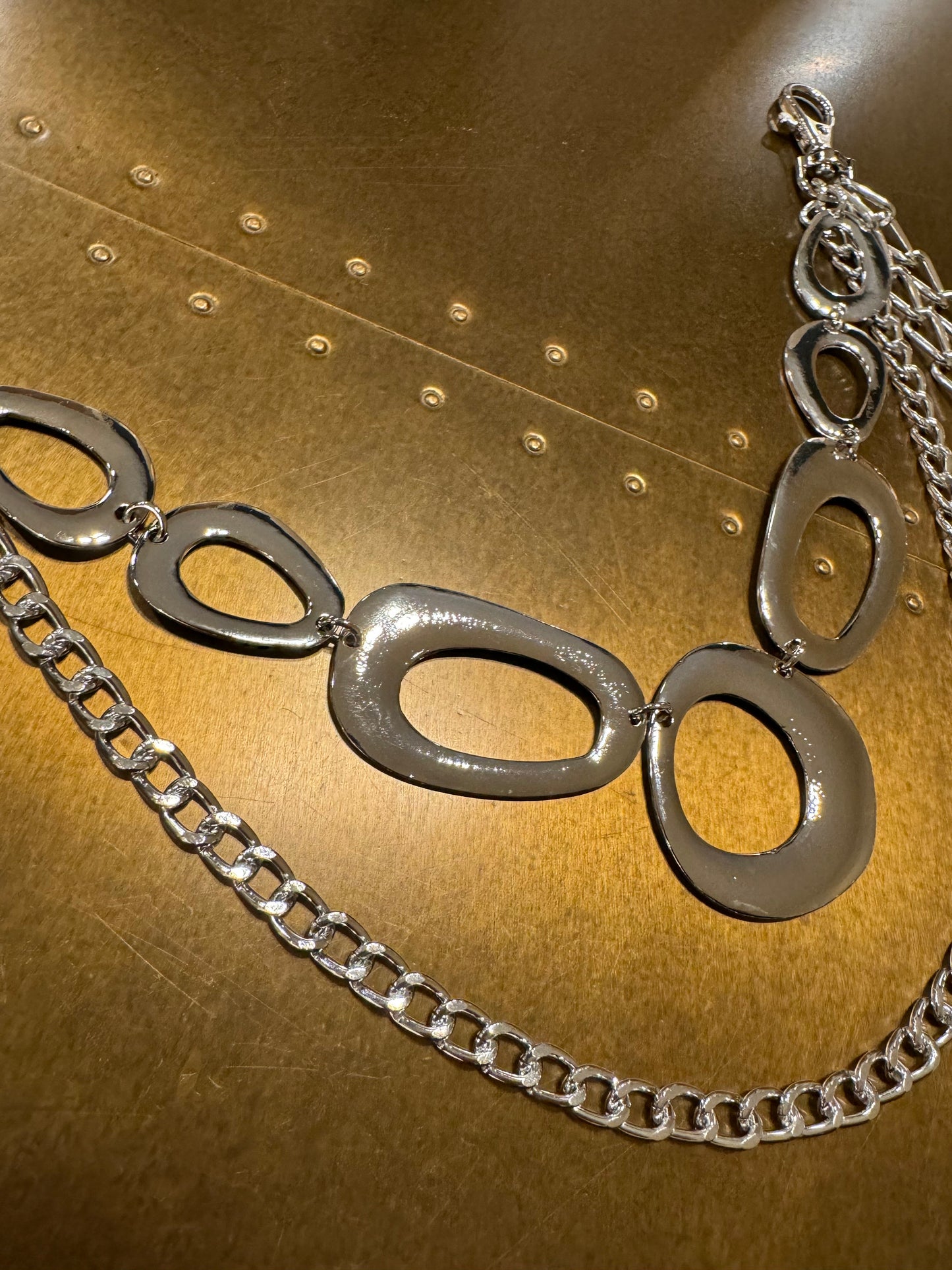 Double Row Silver Jeans Chain, Street Fashion, Hip Hop