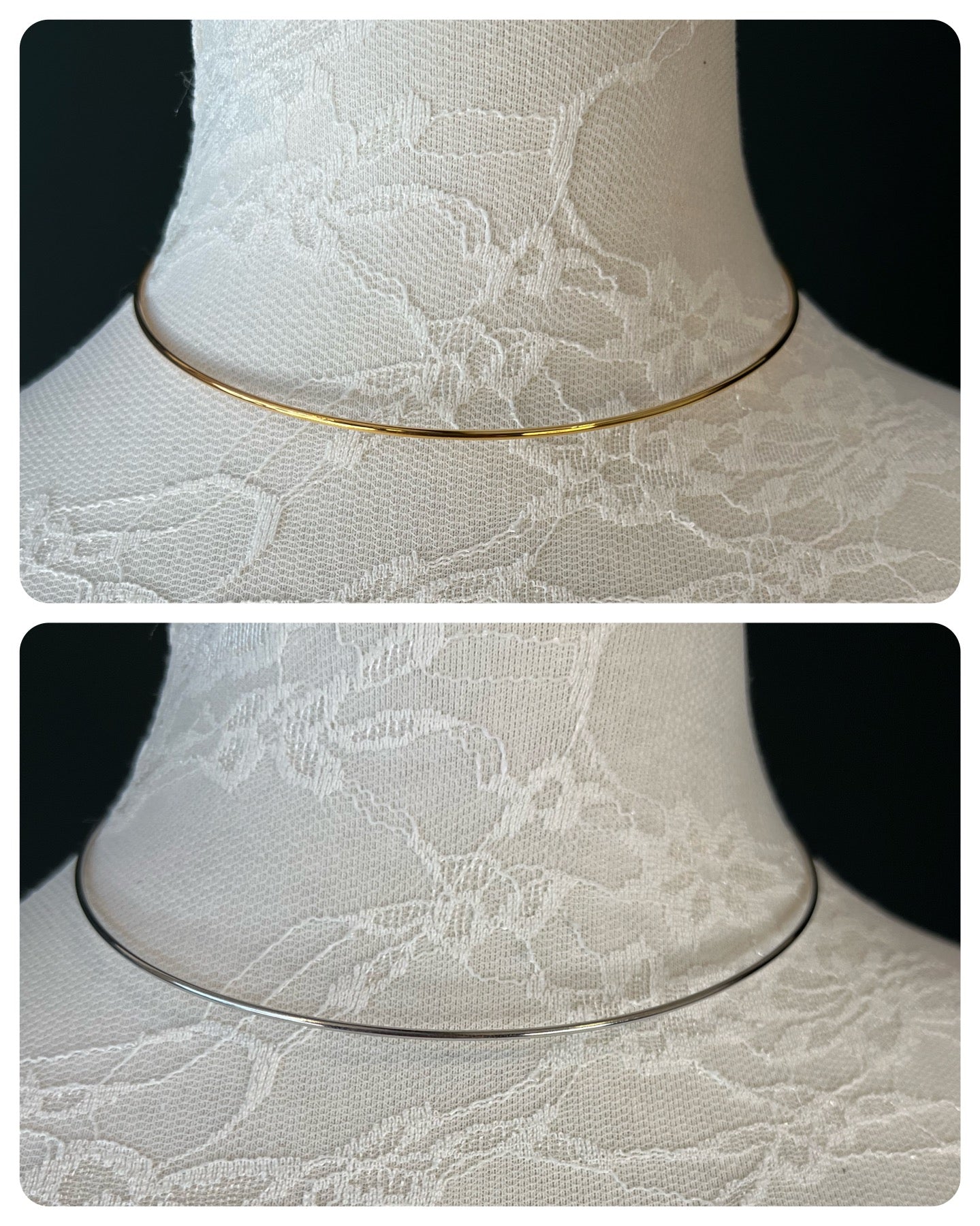 Silver or Gold Neckwire, Choker Wire, Necklace
