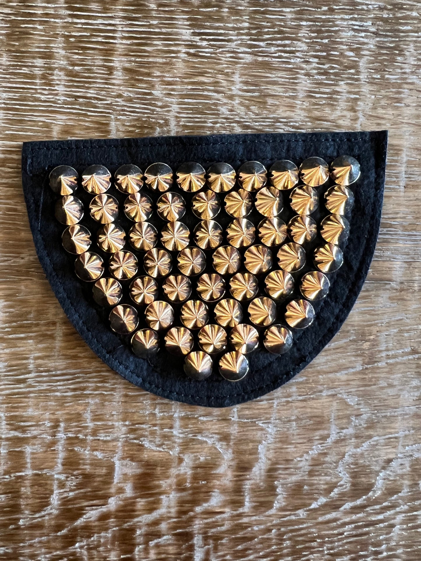 Studded Shoulder Patches - Gold curved Silver angled