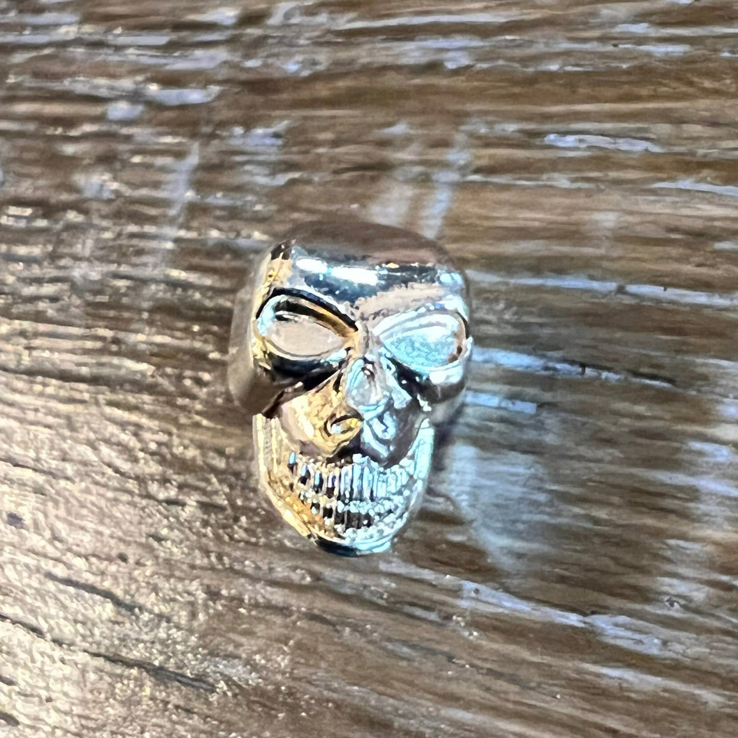 Gold Skull Metal Button
