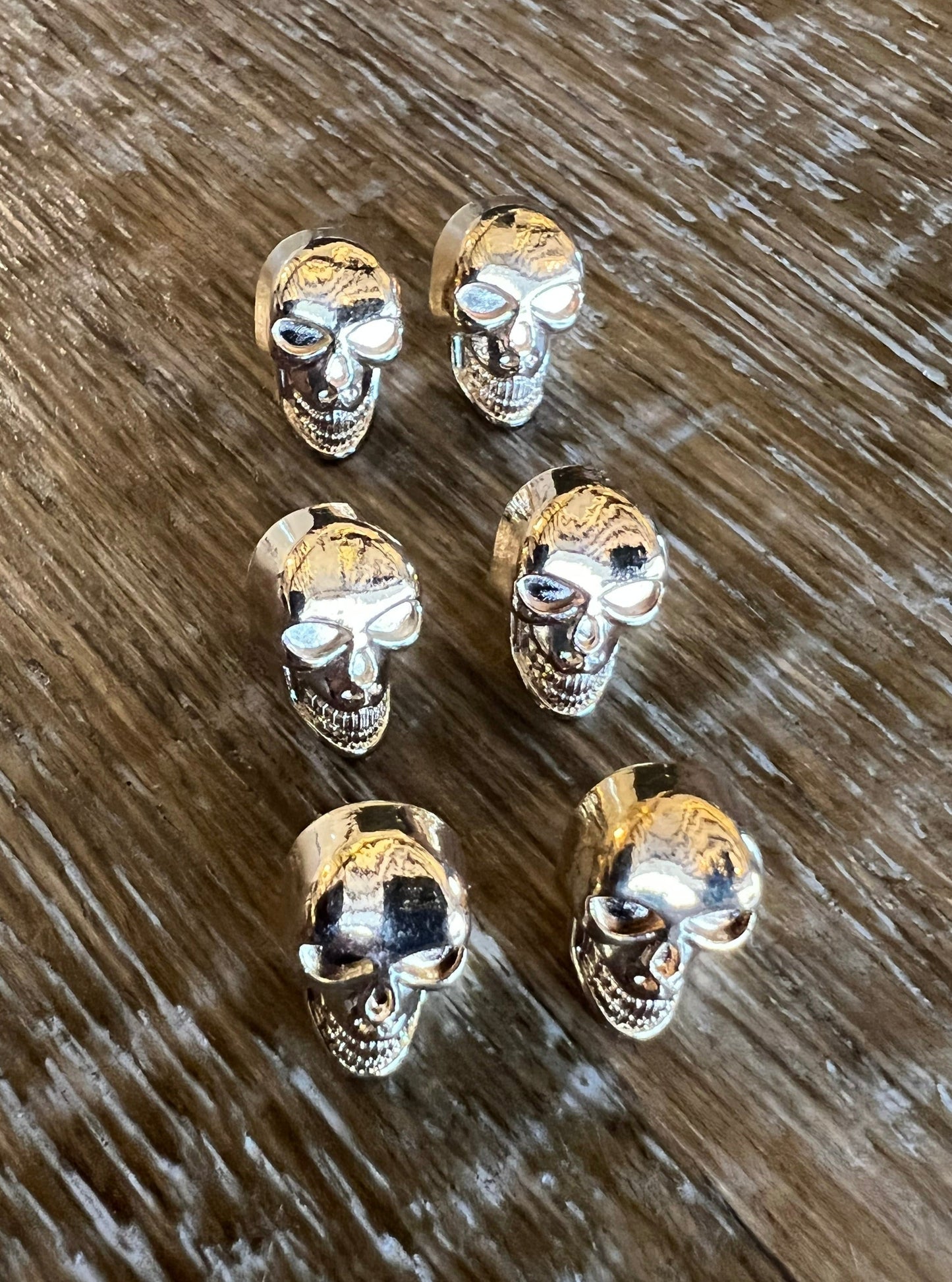 Gold Skull Metal Button