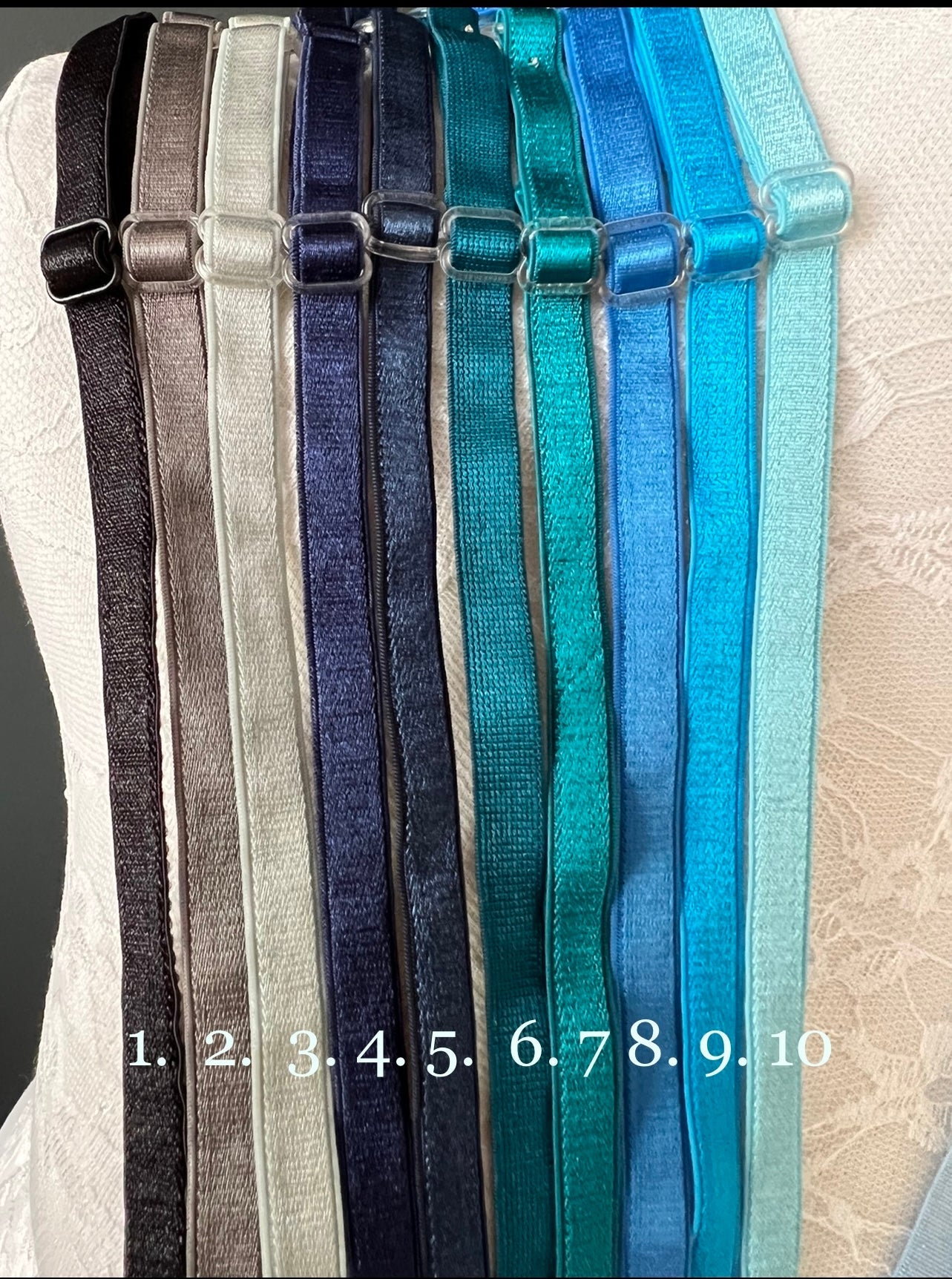 10mm Adjustable Bra Straps 44 Colour Options