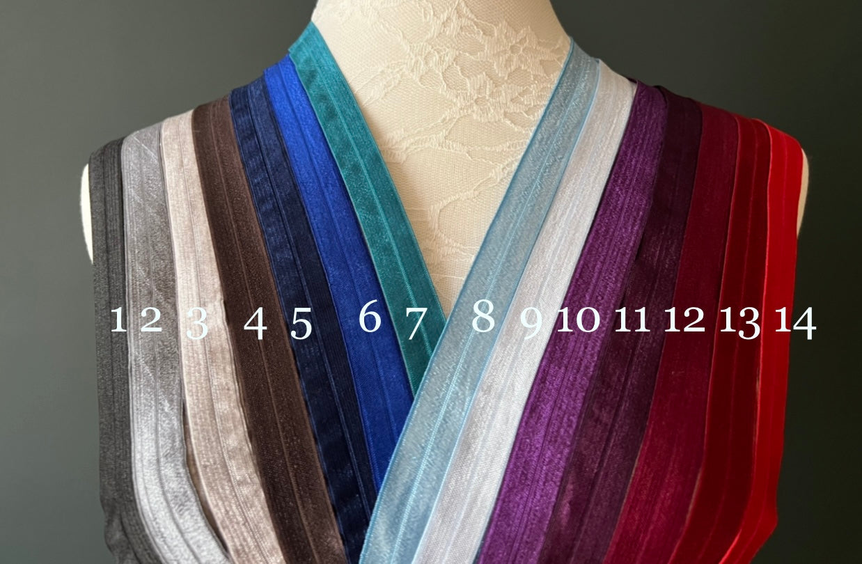 18mm Folding Elastic Satin Binding 25 Colours